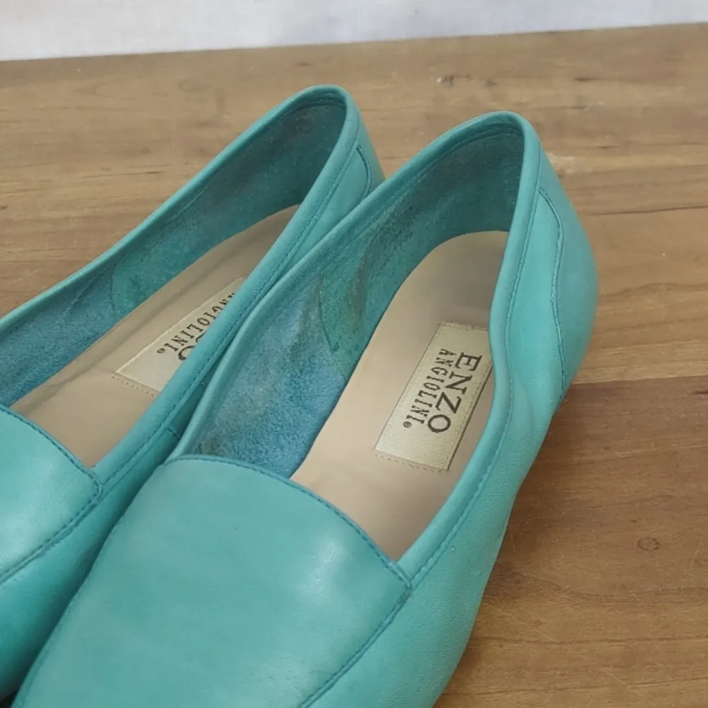 Vintage Leather Seafoam Ladies' flats Size 7.5M - Image 9