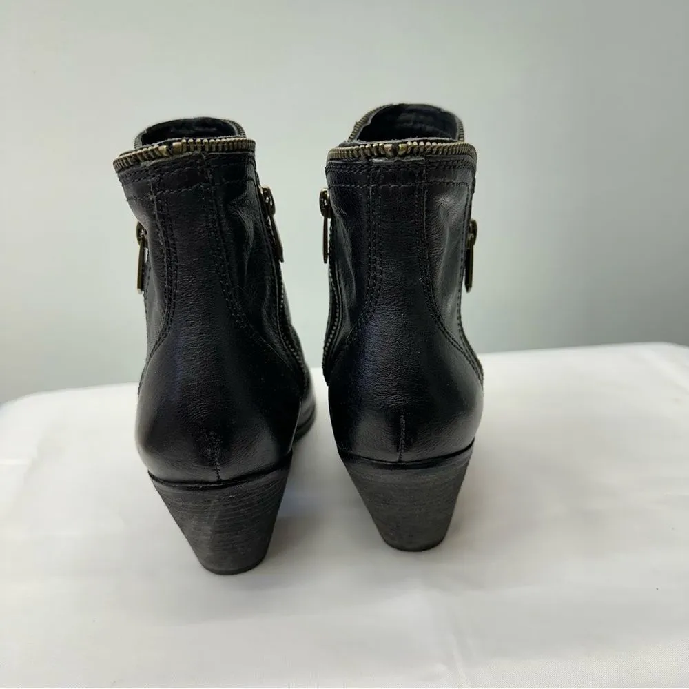 Sam Edelman black‎ leather booties women's 8.5. functional zippers. - Image 4