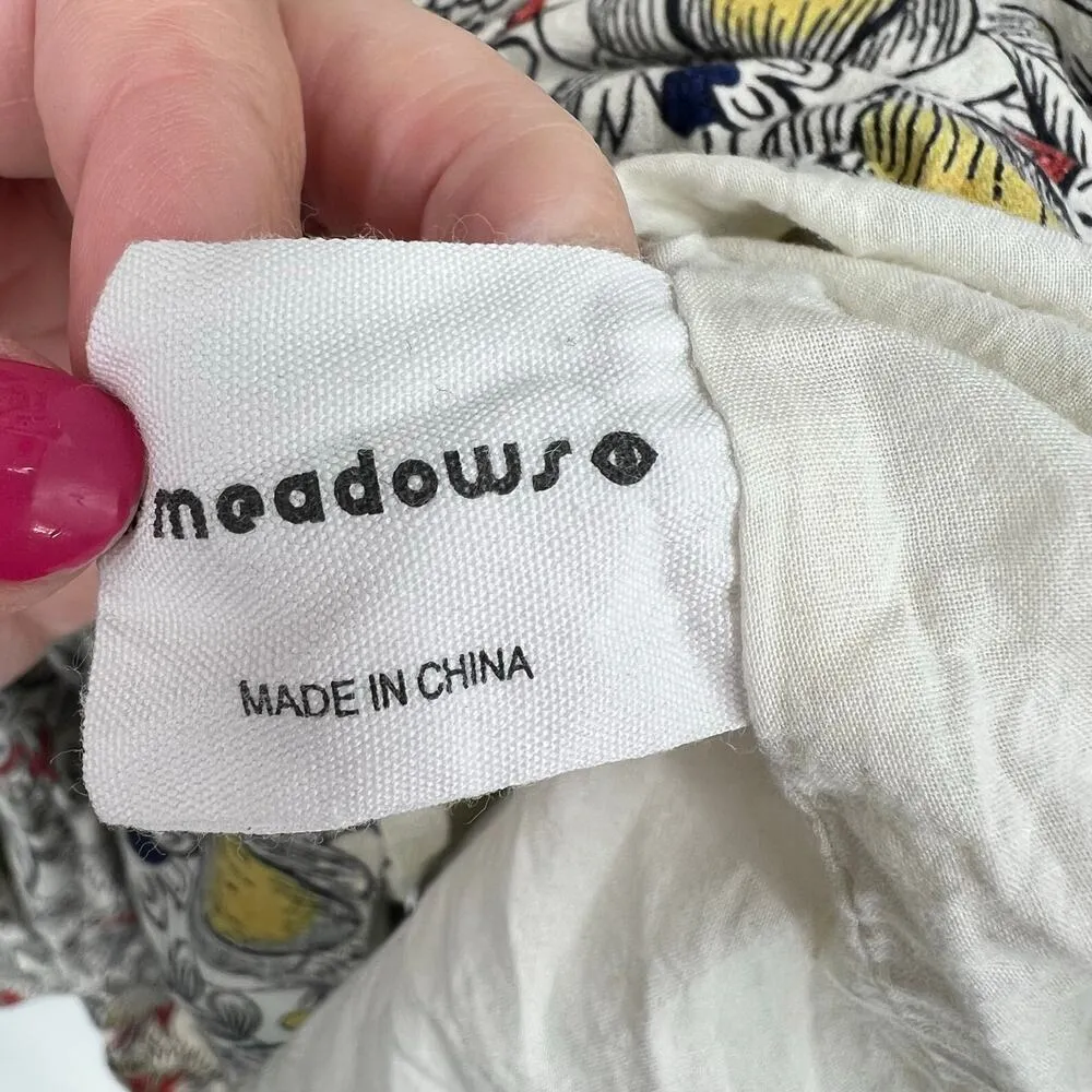 Anthropologie Meadows Syacmore Floral sketch print flower Dress cottagecore sz 8 - Image 9