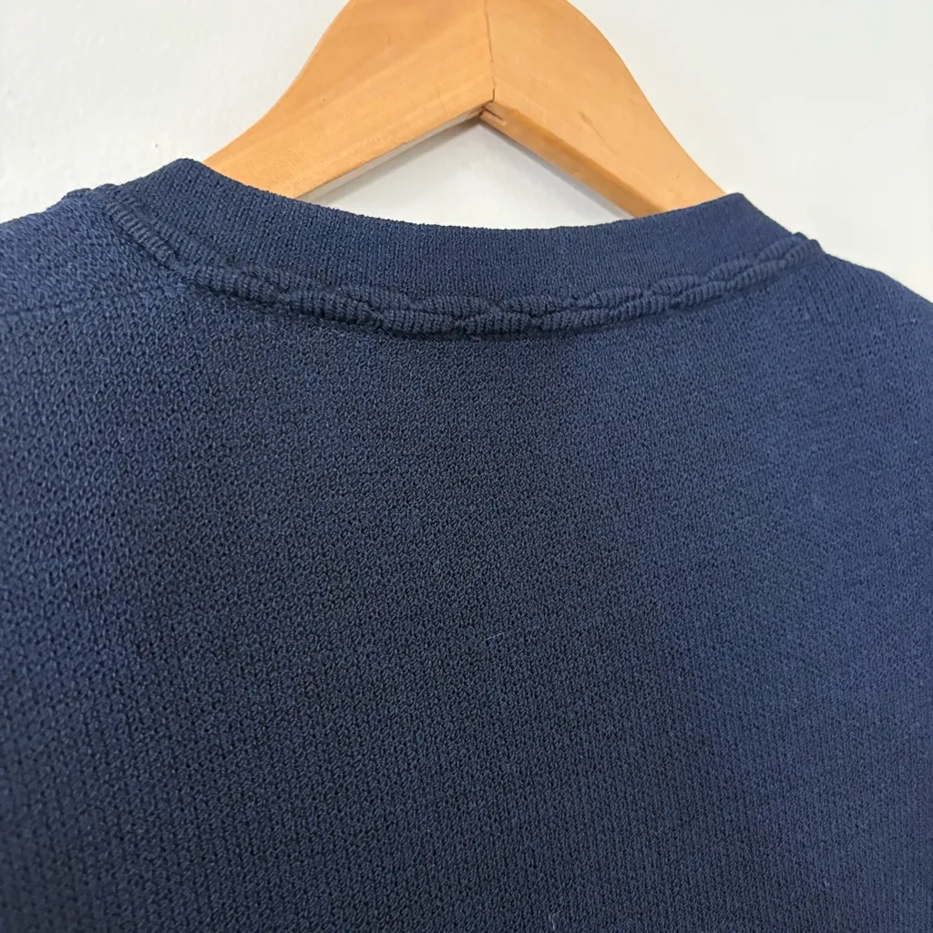 St. John Basics Santana Knit Open Front Cardigan Braided Trim Navy Size Large - Image 12