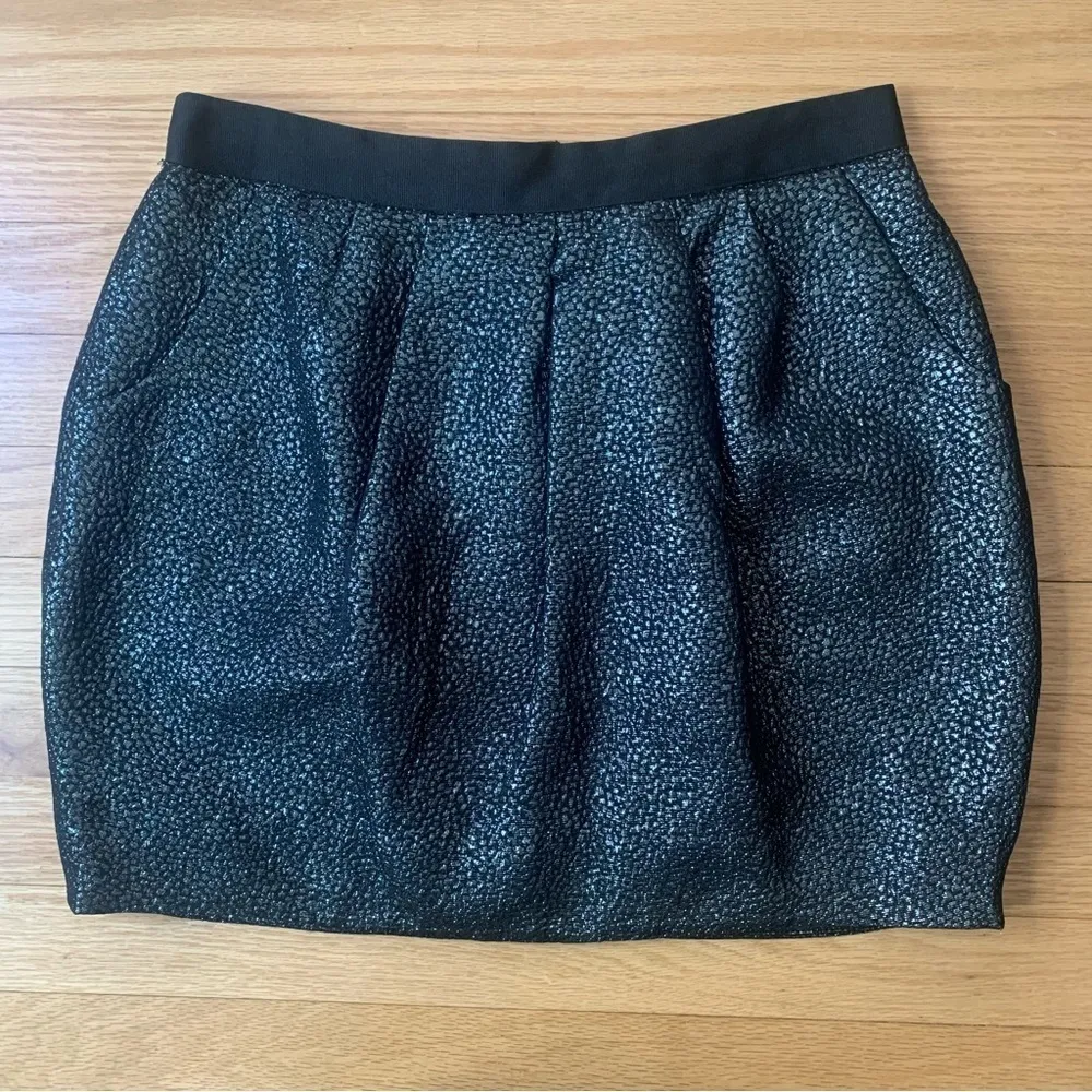 Leifsdottir Anthropologie Metallic Tulip Mini Skirt Size 6 - Image 4