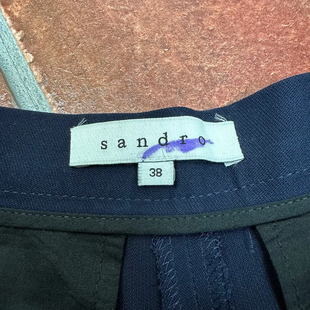 Sandro Navy Long Pockets Tailored Shorts Size 29” - Image 4