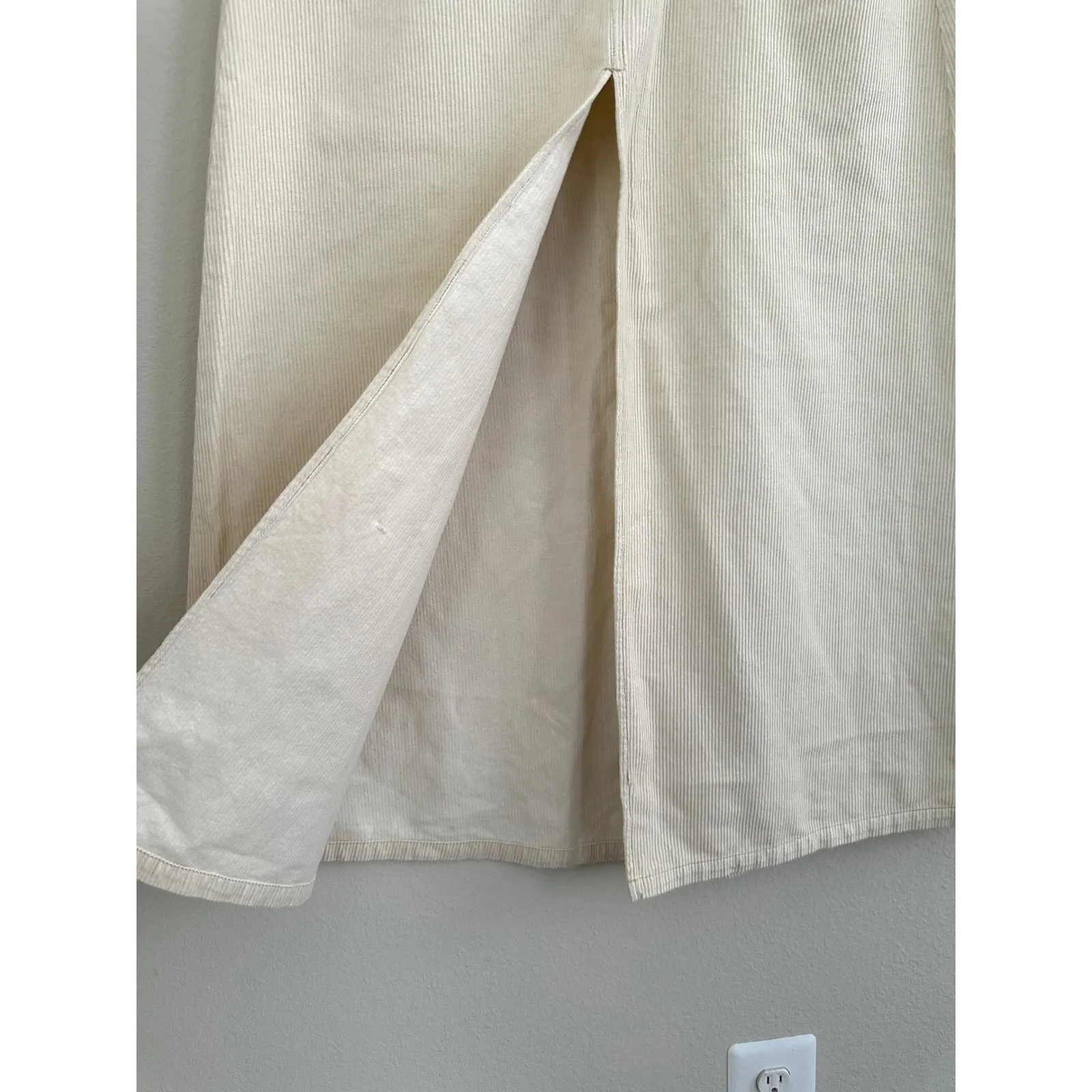 FP We the‎ Free 'Come As You Are' Cord Maxi Skirt Women's 10 Fall Ivory Western - Image 8