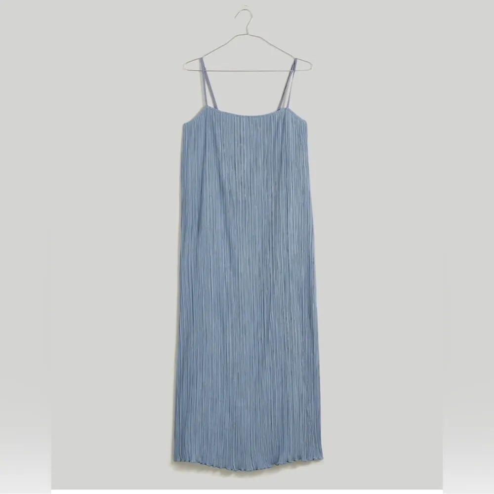Madewell The Goldie Plissé midi teapot blue dress 6 - Image 6