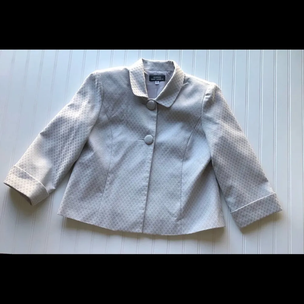 GIORGIO SANT’ ANGELO suit Jacket Blazer Gray Size 12 formal wedding business - Image 10