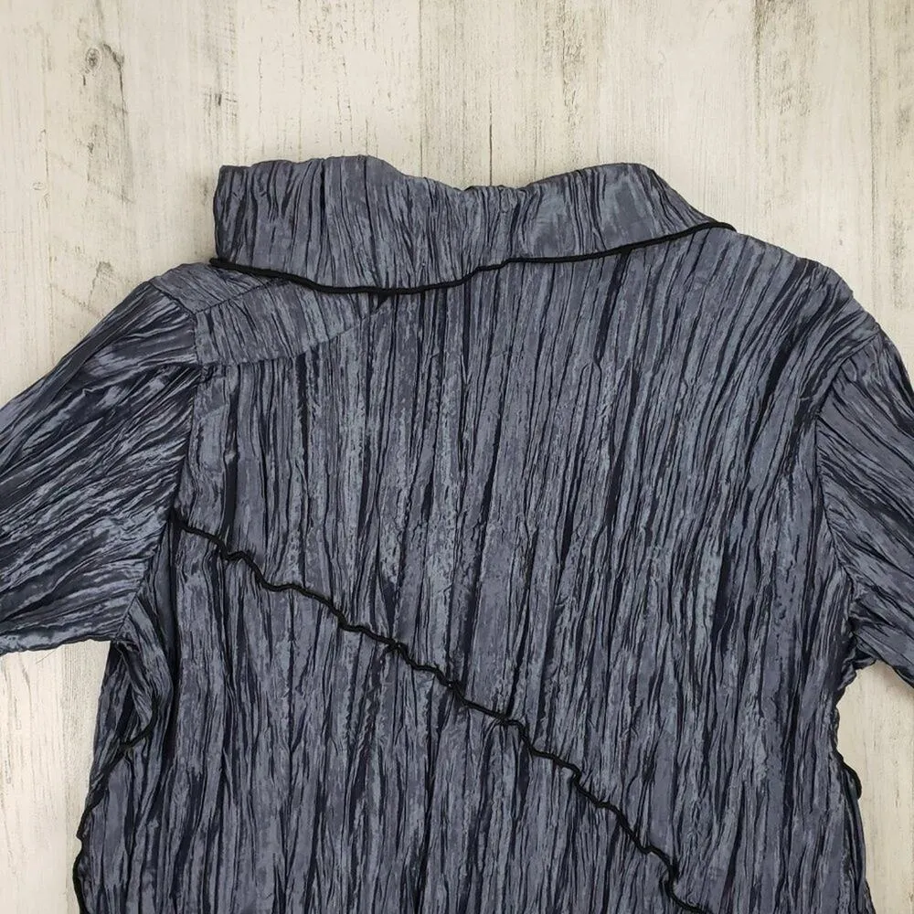 Jes Irie Crinkle High Low Lightweight Metallic Jacket Women's Size Medium - Image 8