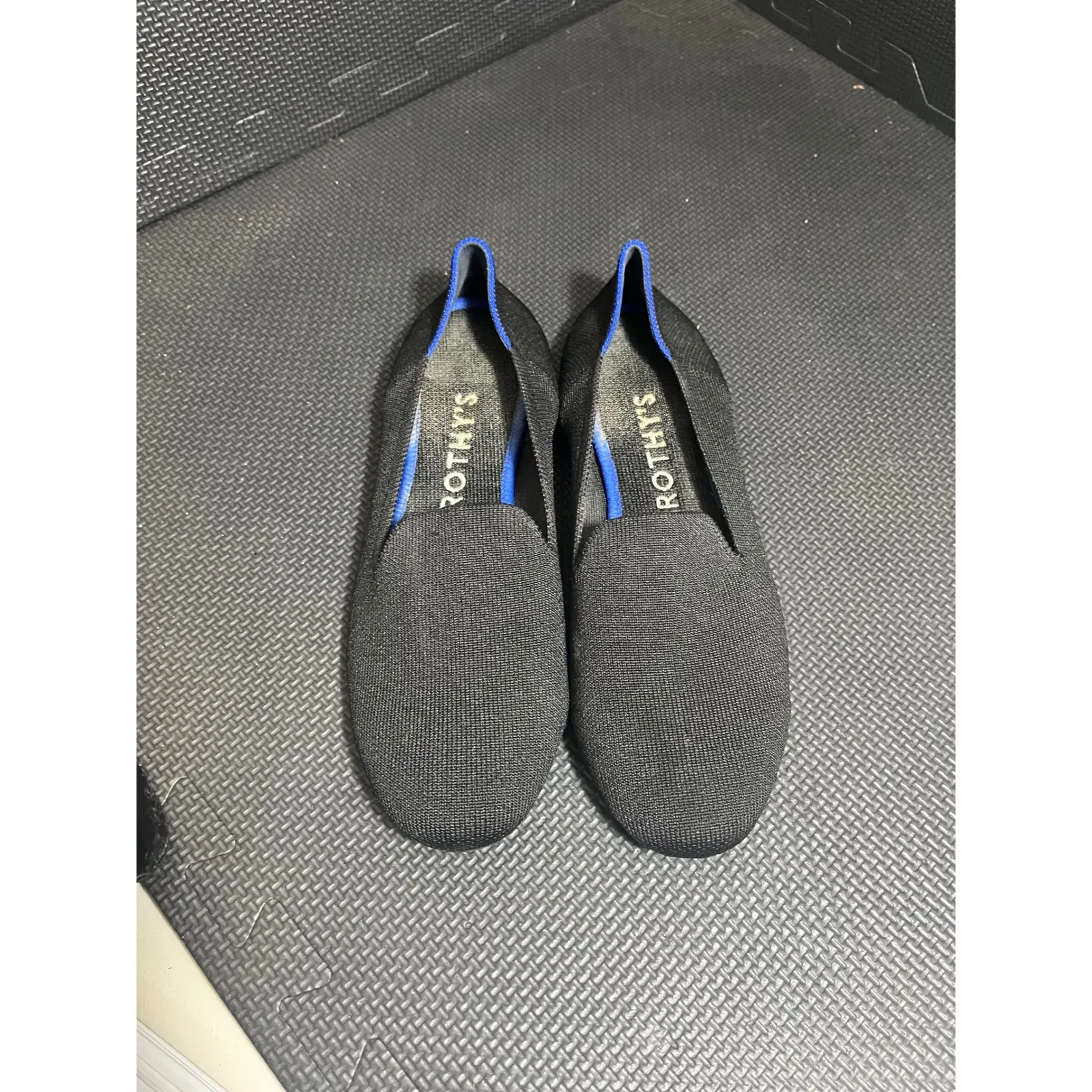 Rothys Shoes Womens 8.5 The Loafer Knit Slip On Loafers Flats Black Fabric - Image 2