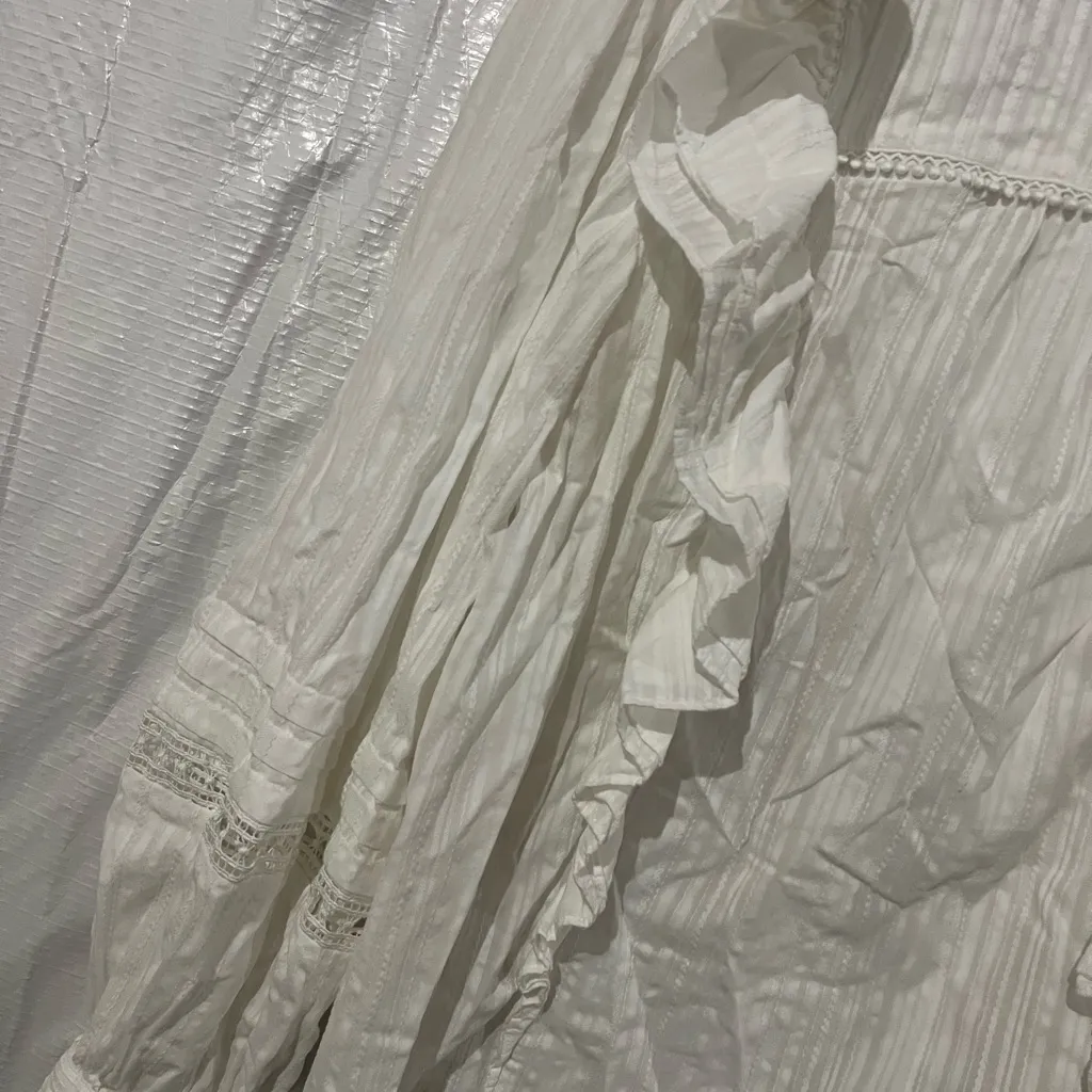 Ted Baker Ivory Silais Double Frill Blouse Size 6 US $325 White - Image 3