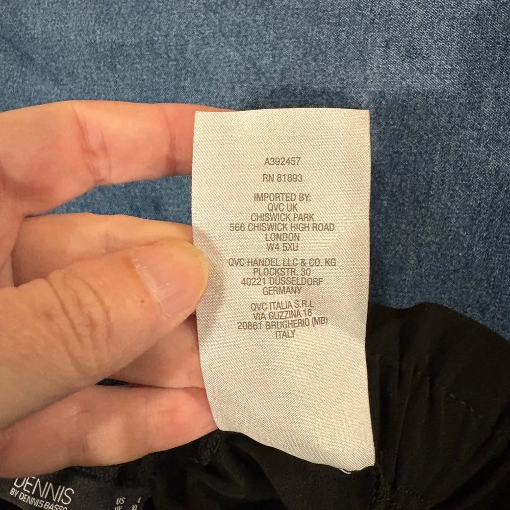 Dennis Basso knit elastic waist black pants rope belt L new - Image 7