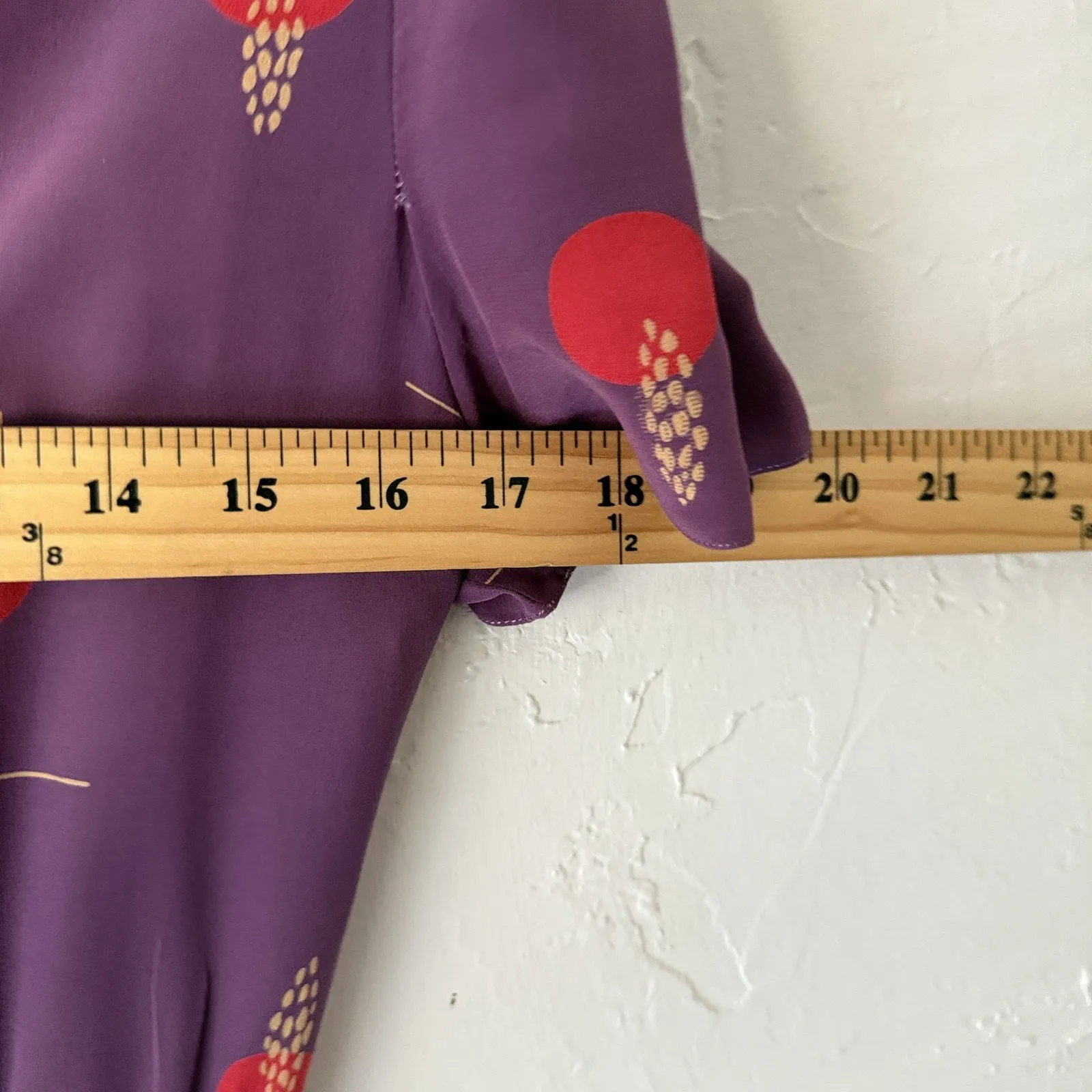 Maggy London‎ Vintage 60s Dress 10 Silk Midi Button Short Sleeve Floral Print - Image 6