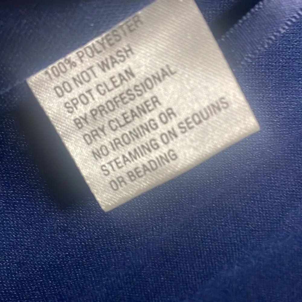 Ieena for Mac Duggal dress Navy Blue HIGH neck cap sleeve long gown New Sz 8 - Image 9