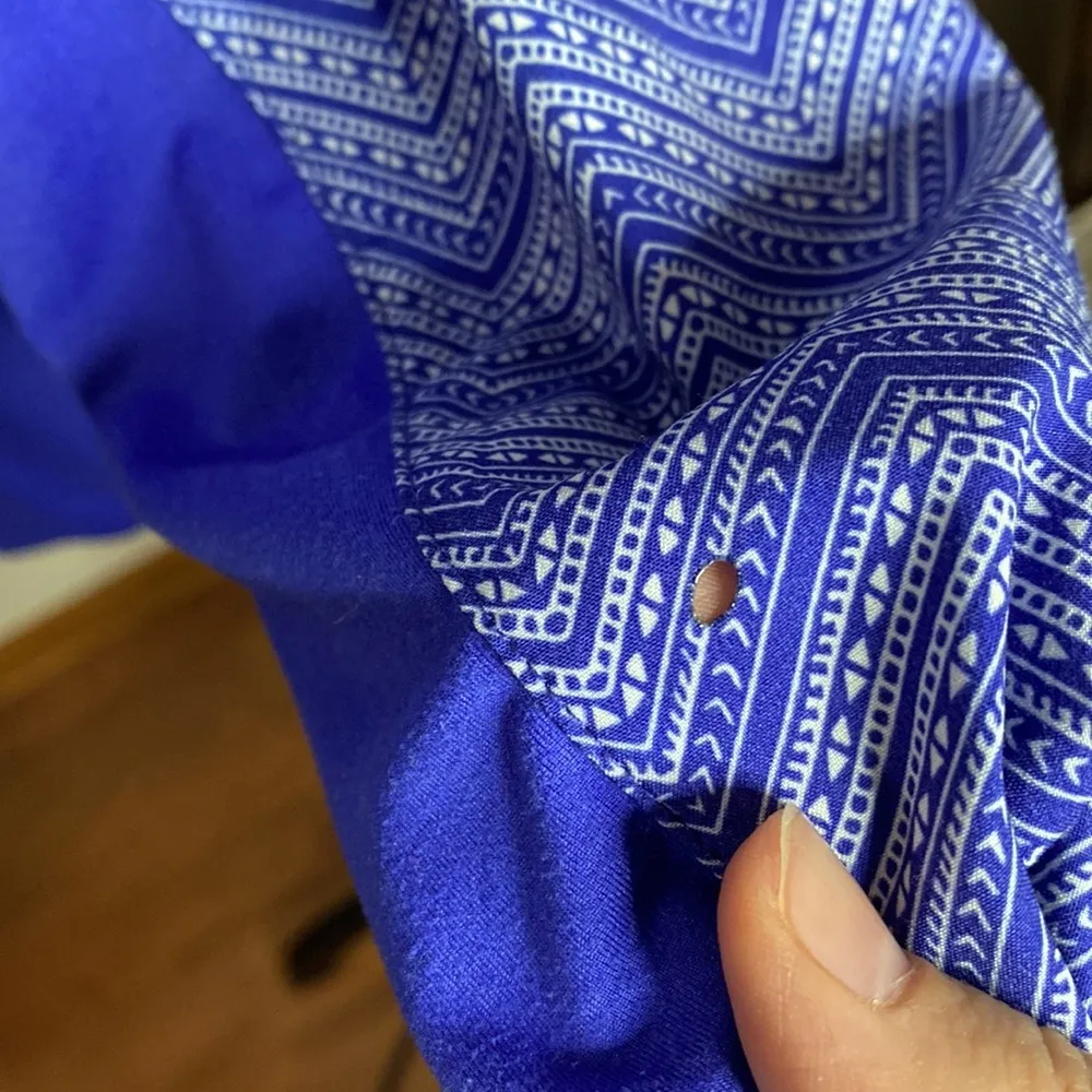 Prana purple color block Chevron print high neck packable zip windbreaker sz S - Image 10