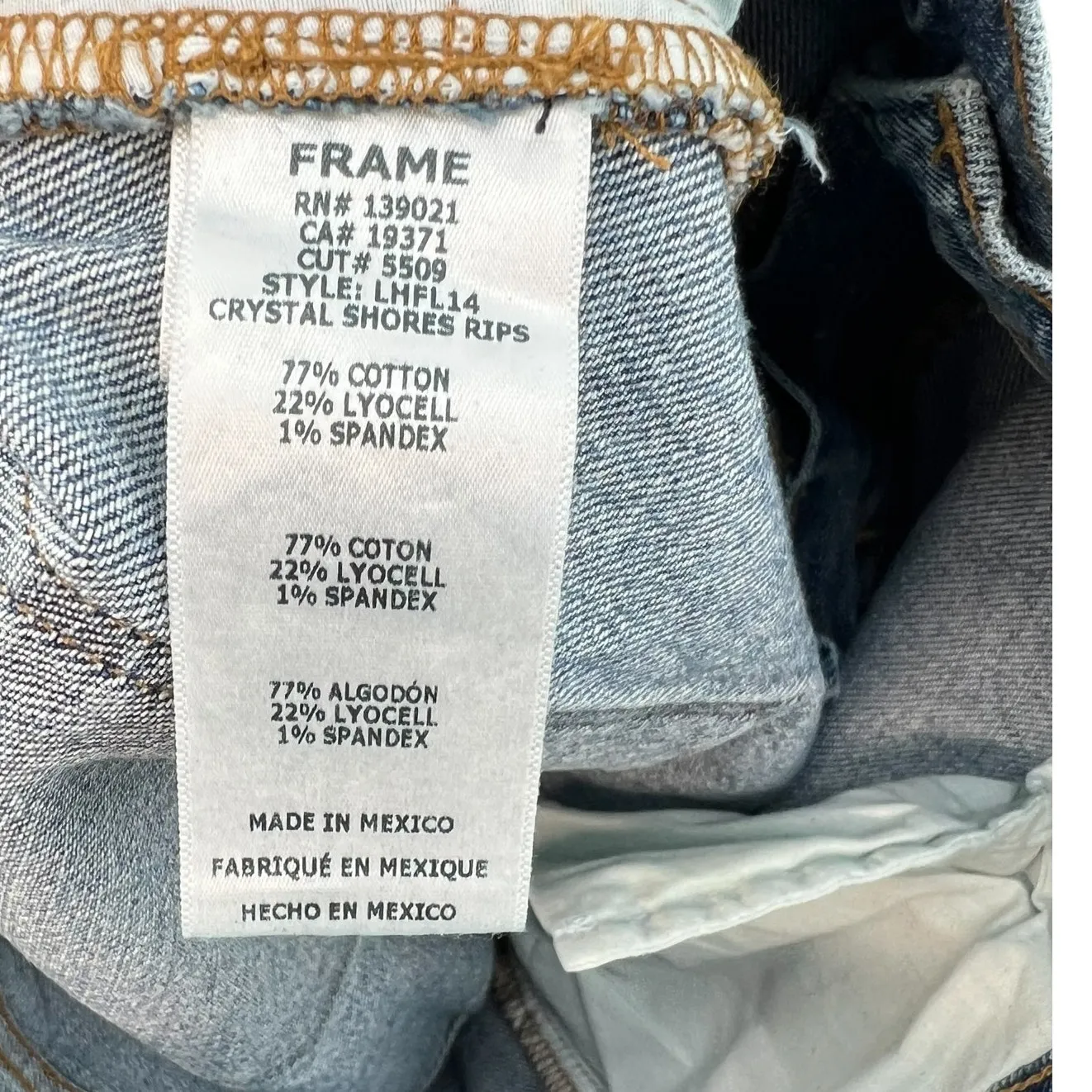 Frame Le High‎ Flare Jeans Denim Crystal Shores Rips Blue Size 32 - Image 17