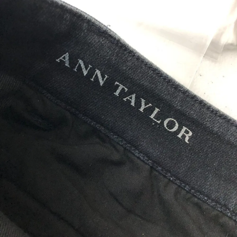 Ann Taylor Womens Trouser Jeans Skinny Crop Dark Wash Stretch Side Zip Size 6P - Image 3