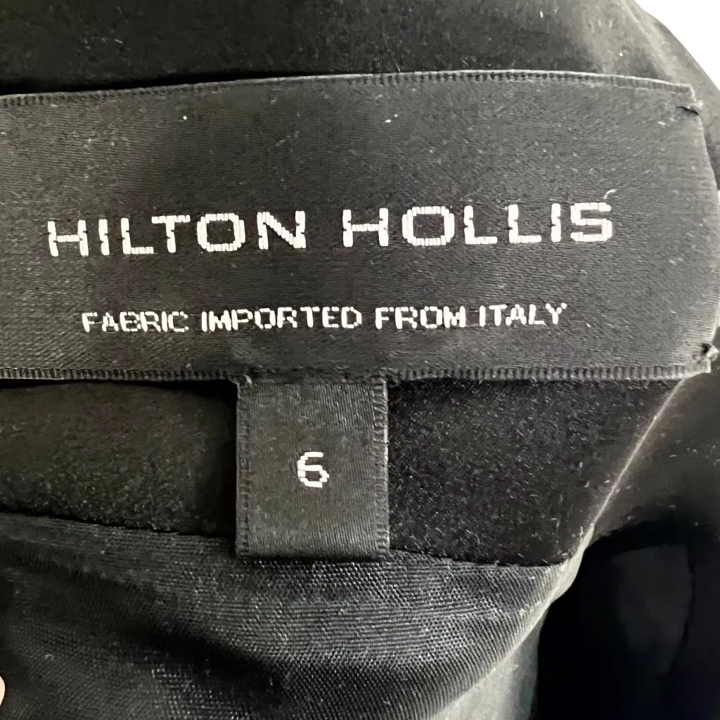 Chic Hilton Hollis Minimalist Plaid Shift Dress 6 Italian Fabric Neutral Muted Gray - Image 11