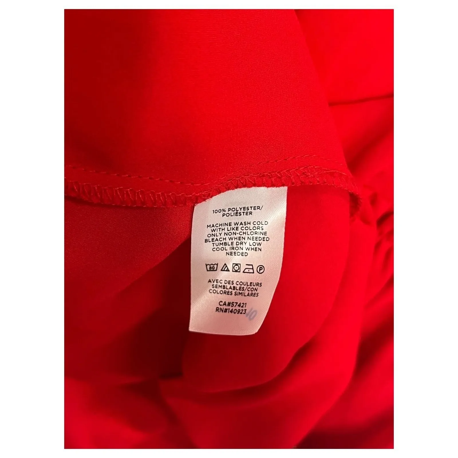 LOFT Blouse Womens Small Red Ruffle Peplum Long Sleeve Top Keyhole Holiday Sheer - Image 7