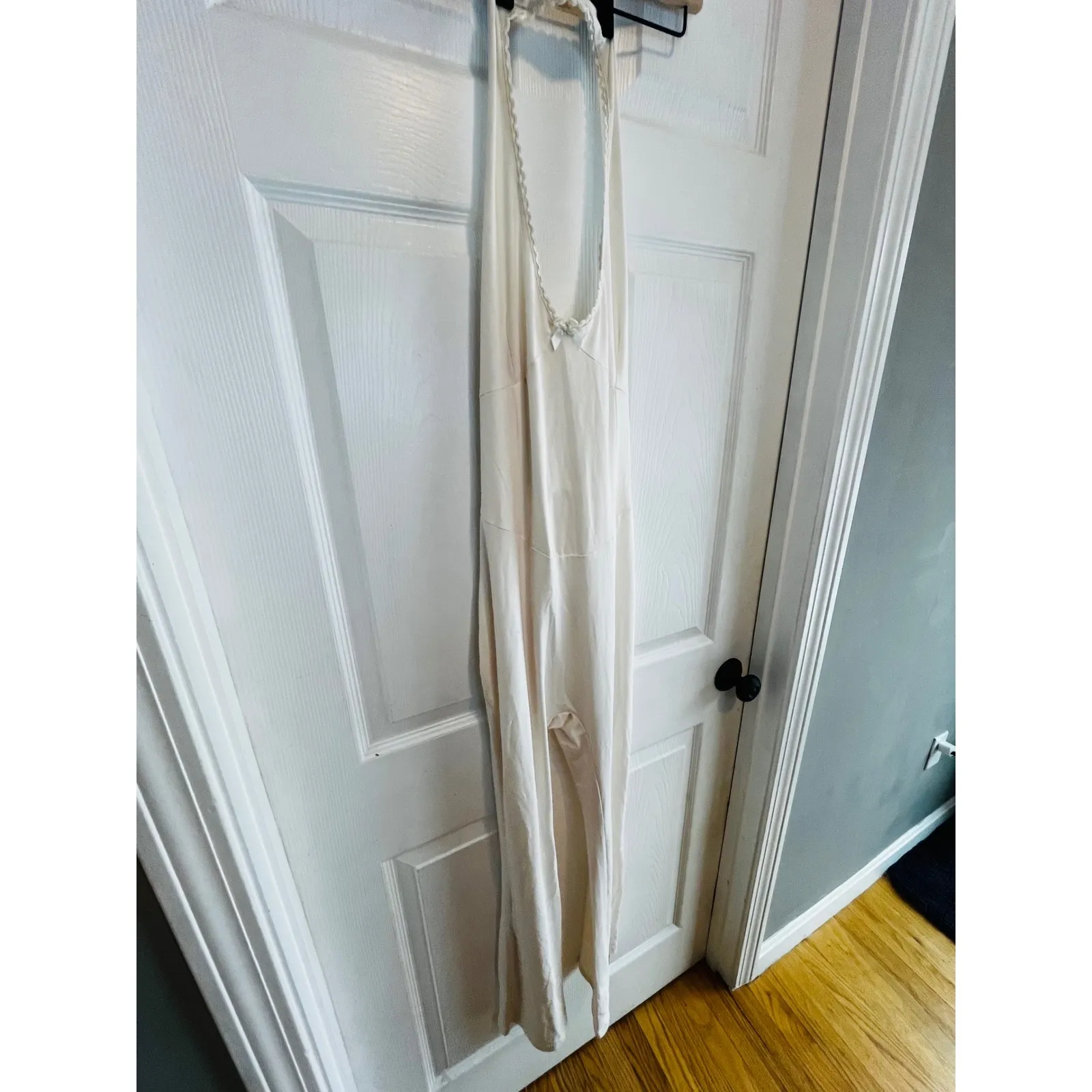 White Halter Neck Wide Leg Jumpsuit Romper Women's Lounge S - Image 7