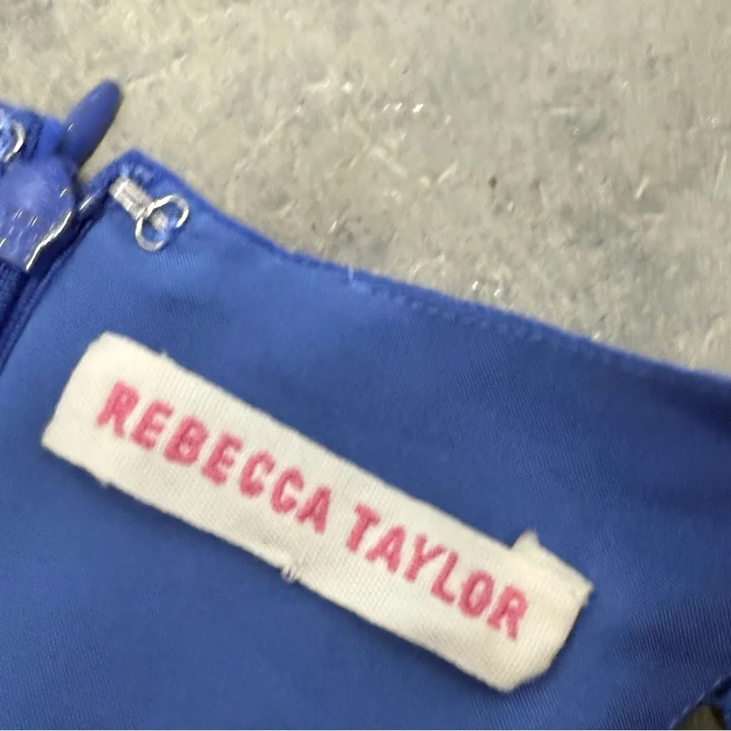 Rebecca Taylor Aruba Fit & Flare Dress Blue Sleeveless Size 2 - Image 4
