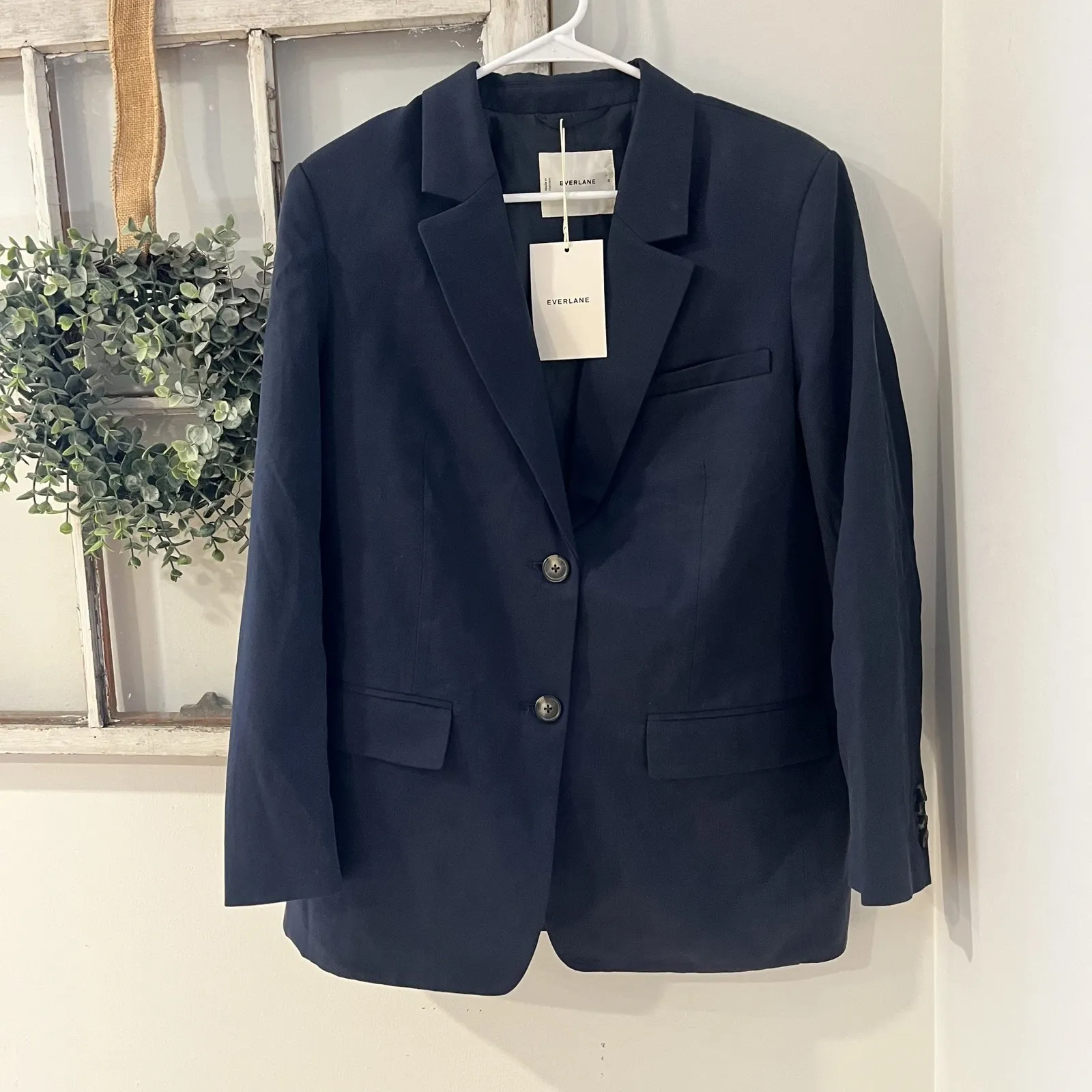 NWT | Everlane Tencel Oversized Blazer Classic Navy 2 Button Size 6 - Image 7