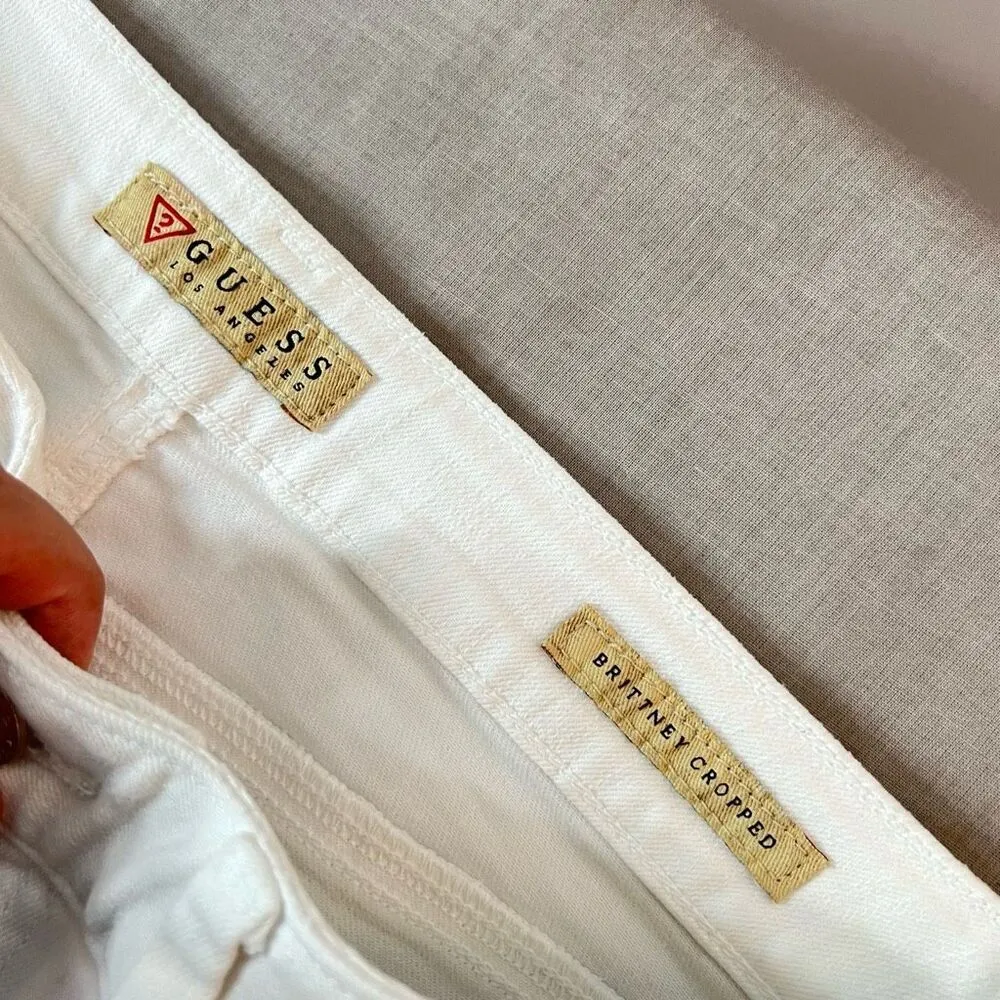 Guess Brittney White Skinny Cropped Ankle Zip Jeans Size 29 - Image 10