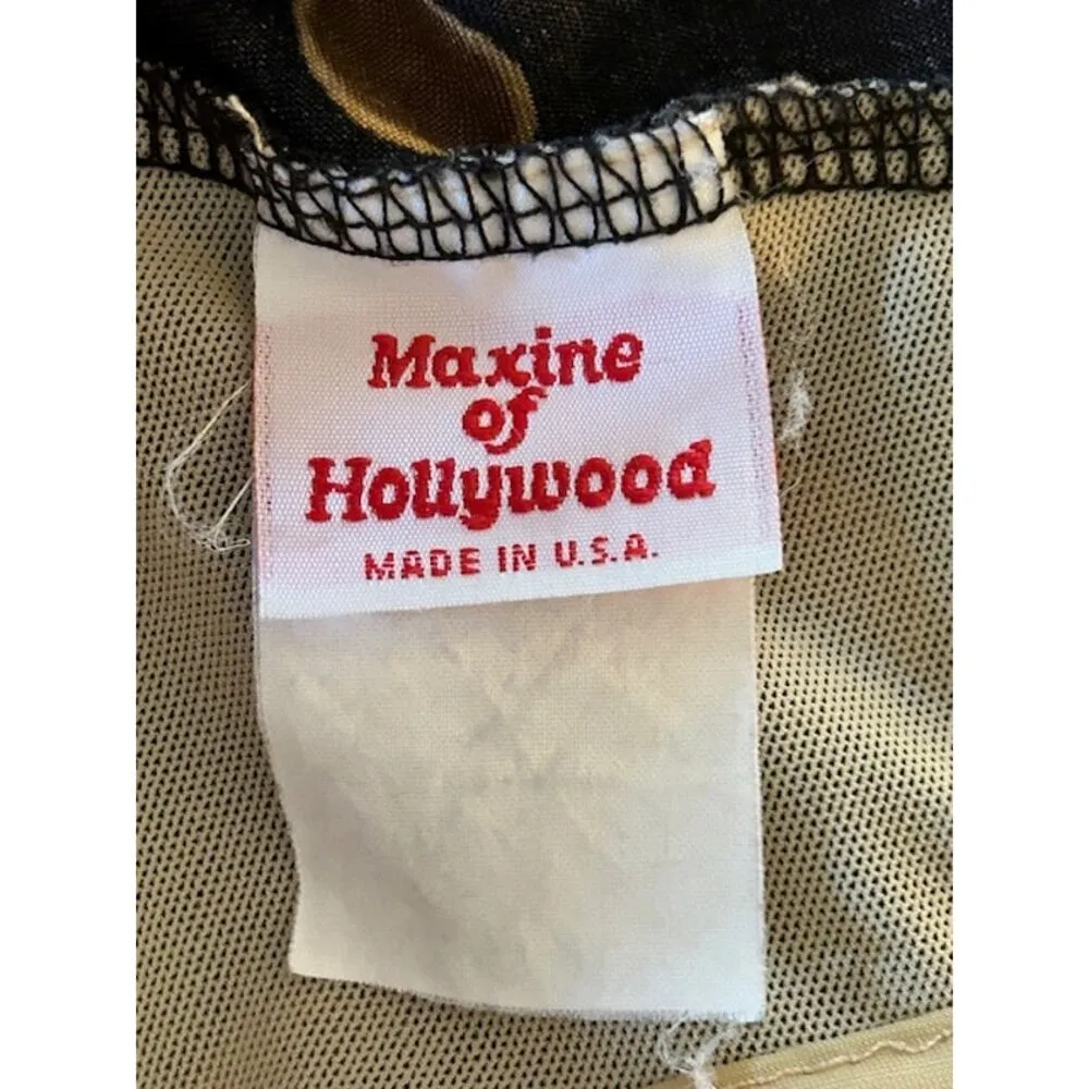 Vintage Maxine of Hollywood Black & Gold Polka Dot Swimsuit  Size Approx M/L - Image 5