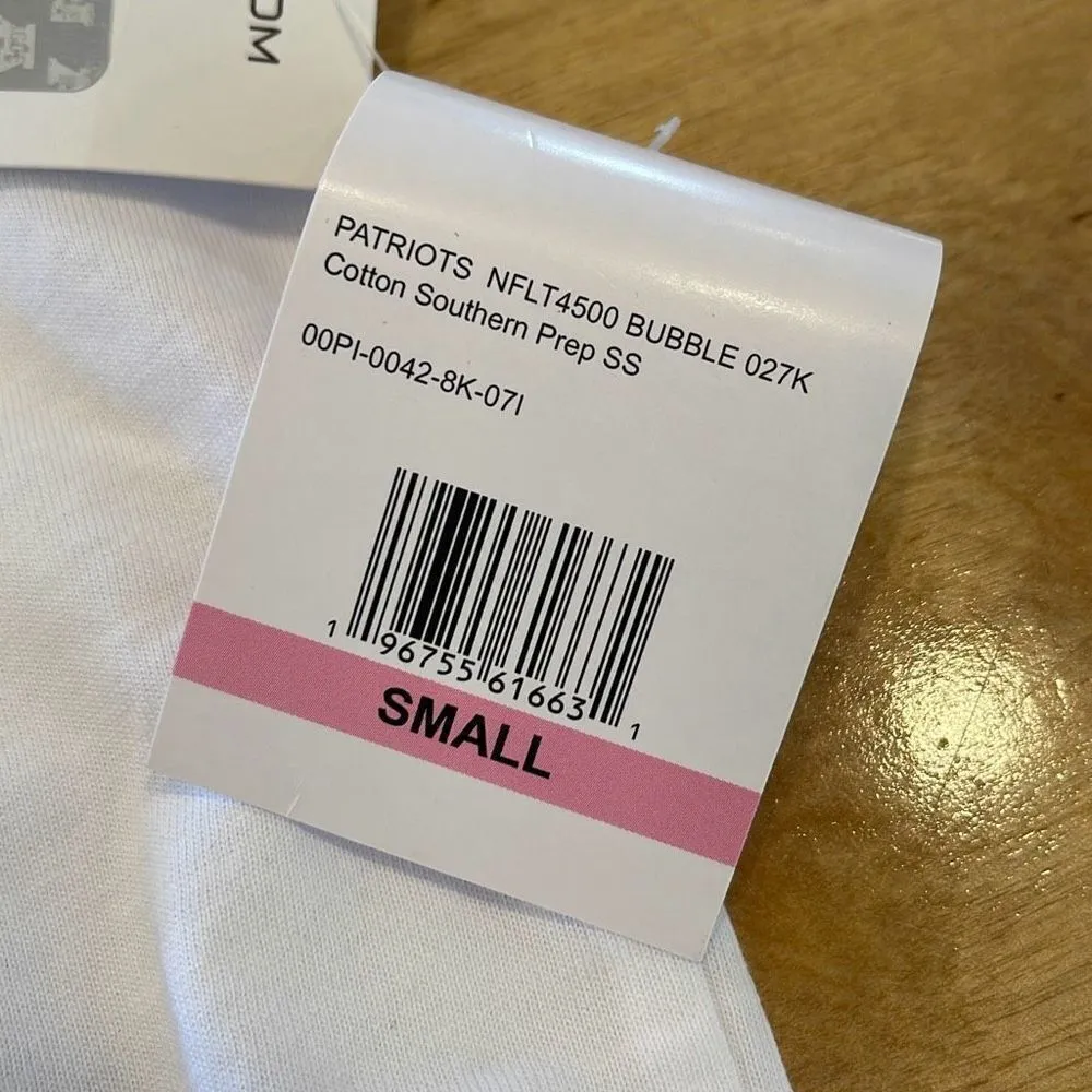 NFL‎ Team Apparel Women’s Short Sleeve Tee New England Patriot’s Small White - Image 5