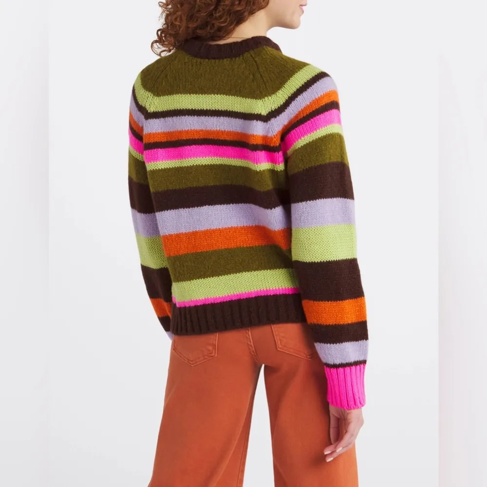 Velvet by Graham & Spencer Striped Sweater Size S, New w/Tag $288 Green - Image 4