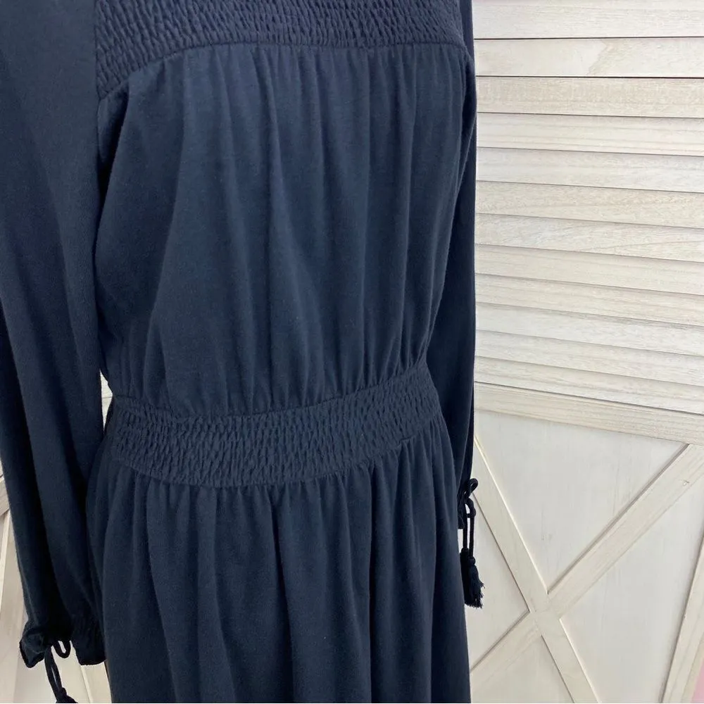 TopShop Smocked Long Sleeve Jersey Knit Skater Dress Blue 8 - Image 8