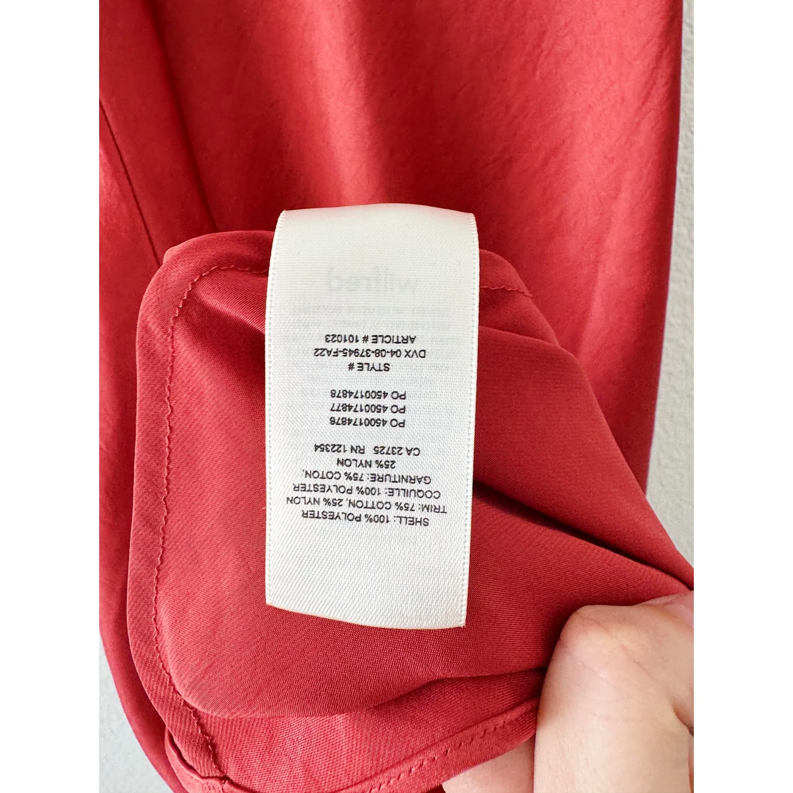 Wilfred Red Lace Trim Slip Dress Bias Cut Silky Cami Style Size Small - Image 6