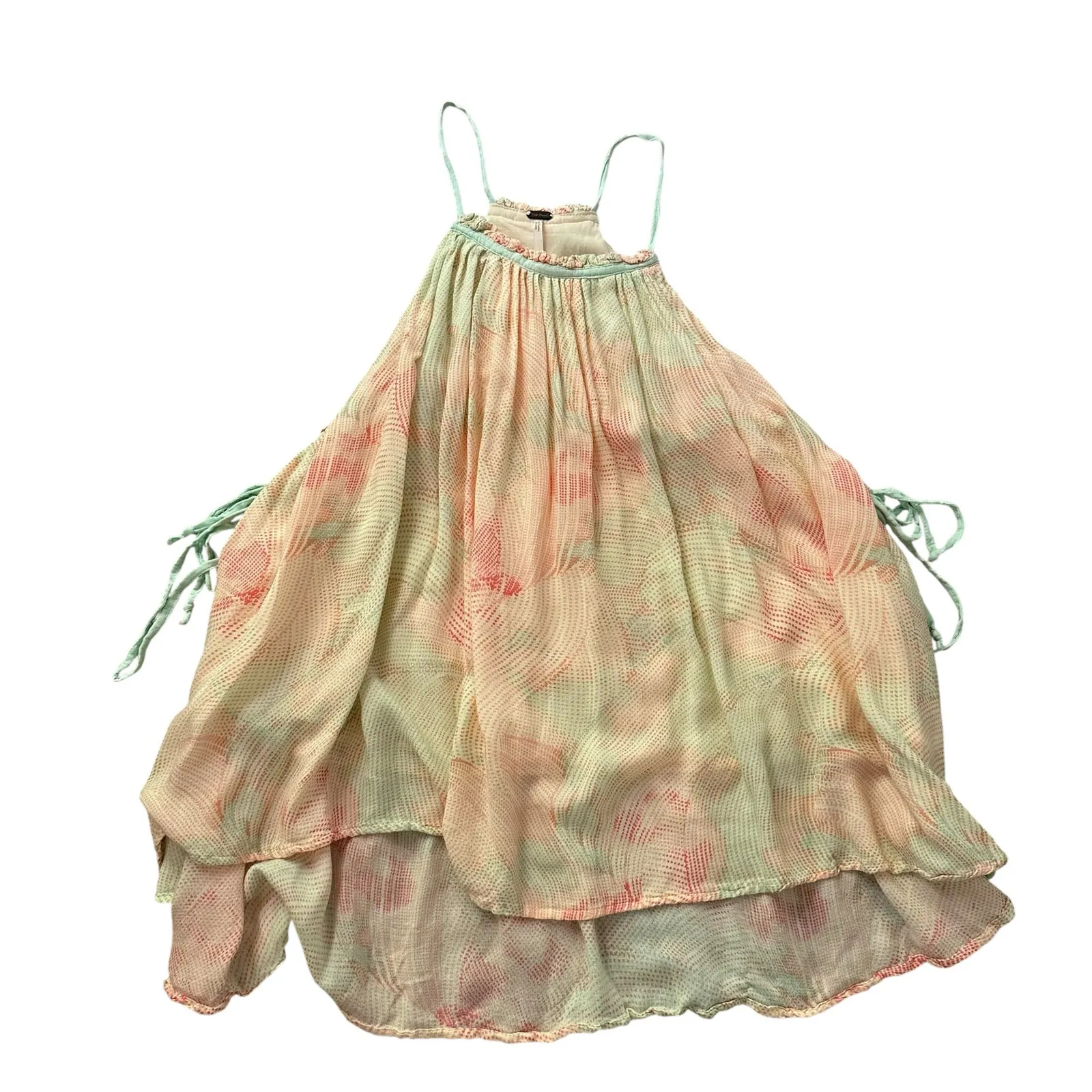 Free People cream, green & pink pastel dot print tank top size M - Image 12