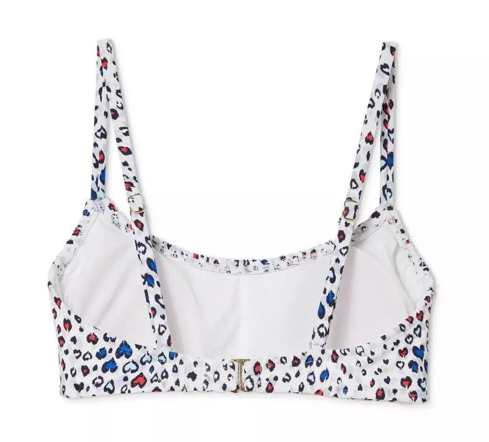 Xhilaration Smocked Bralette Bikini Top  Animal Print Size Medium 4-6 NWT - Image 5