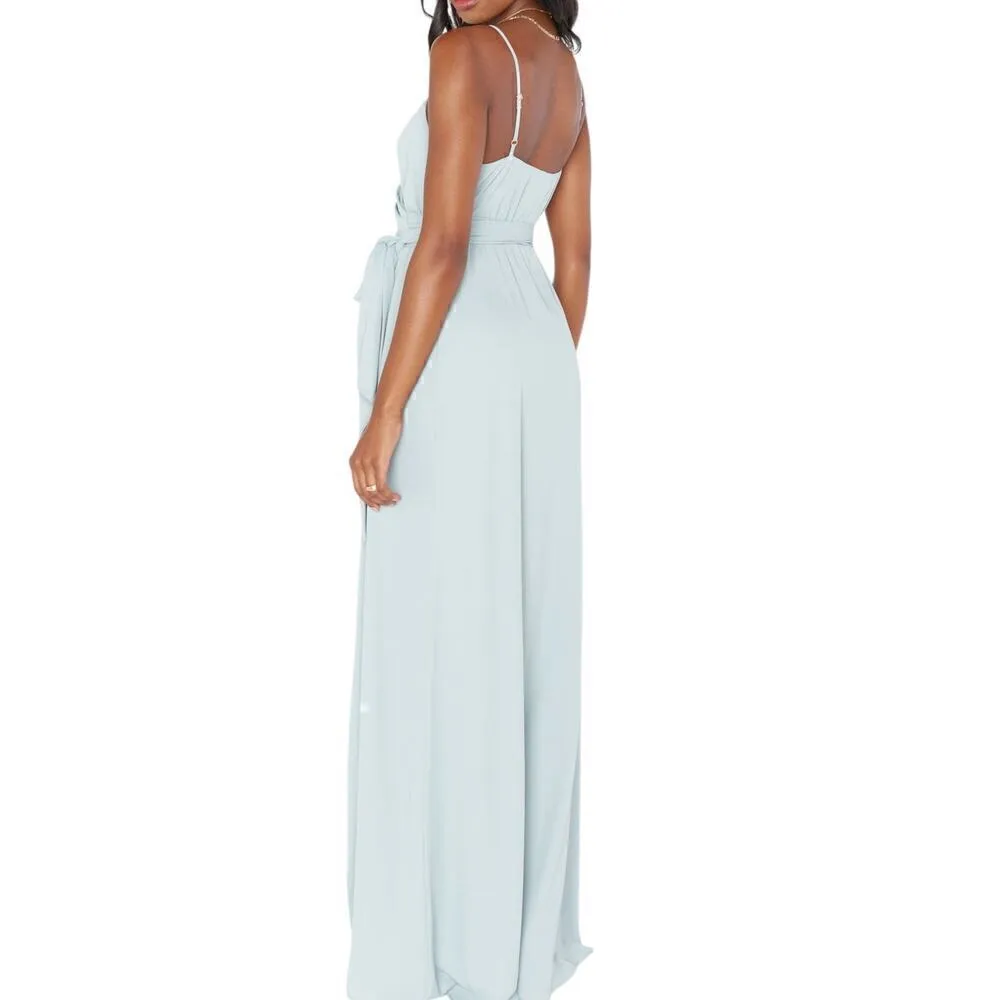 Show Me Your Mumu Liz Maxi Dress in Silver Sage Crisp size Large - Image 7