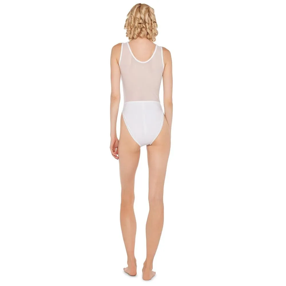 Norma Kamali Dash Dash Mio White Mesh One Piece Swimsuit Size Medium - Image 3