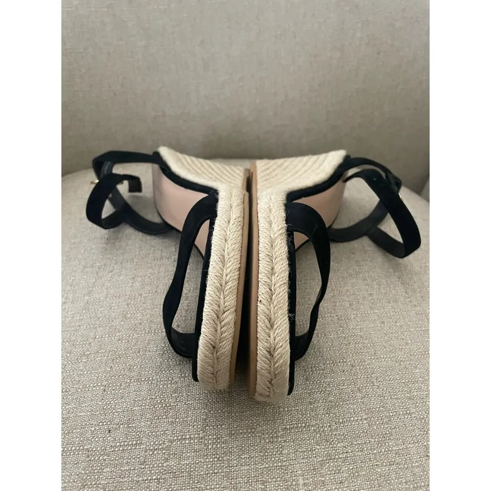 Stuart Weitzman Teddi Espadrille Women's 10.5 Black Suede Ankle Strap
,  S53 - Image 9