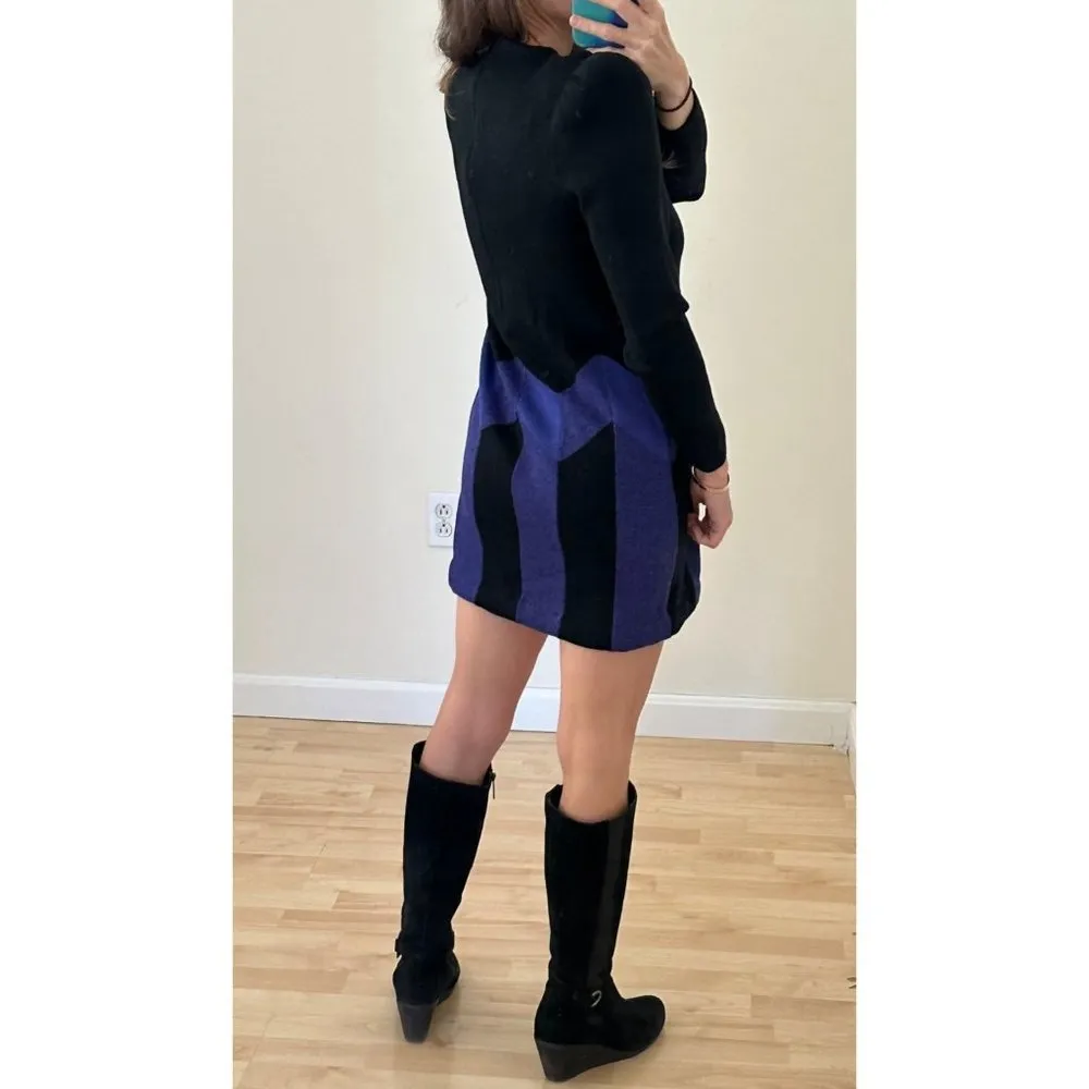 Vintage St. John by Marie Gray Black/Purple Knit Long Sleeve Dress - Image 10