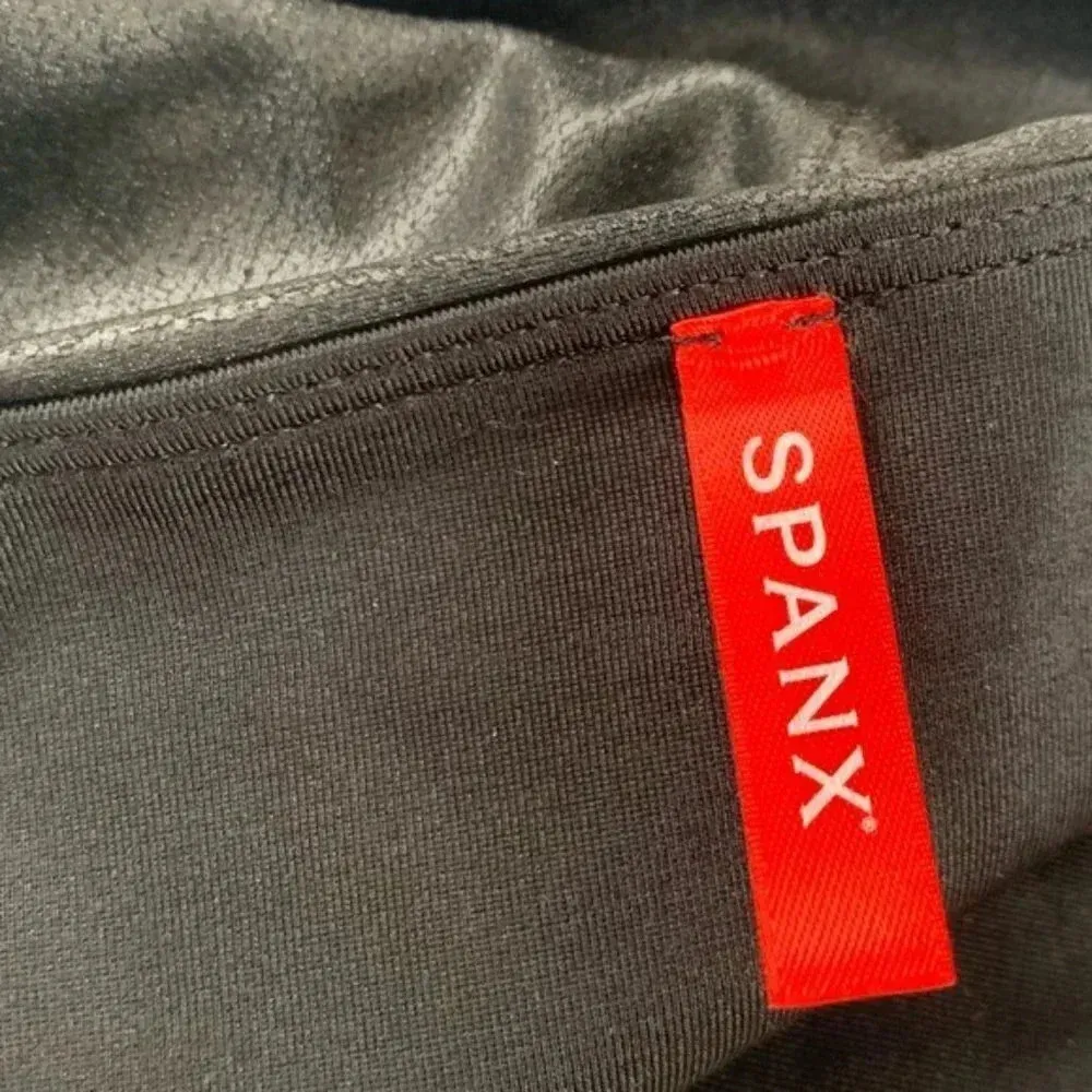 SPANX Faux Leather High Waisted Leggings Black Size M - Image 9