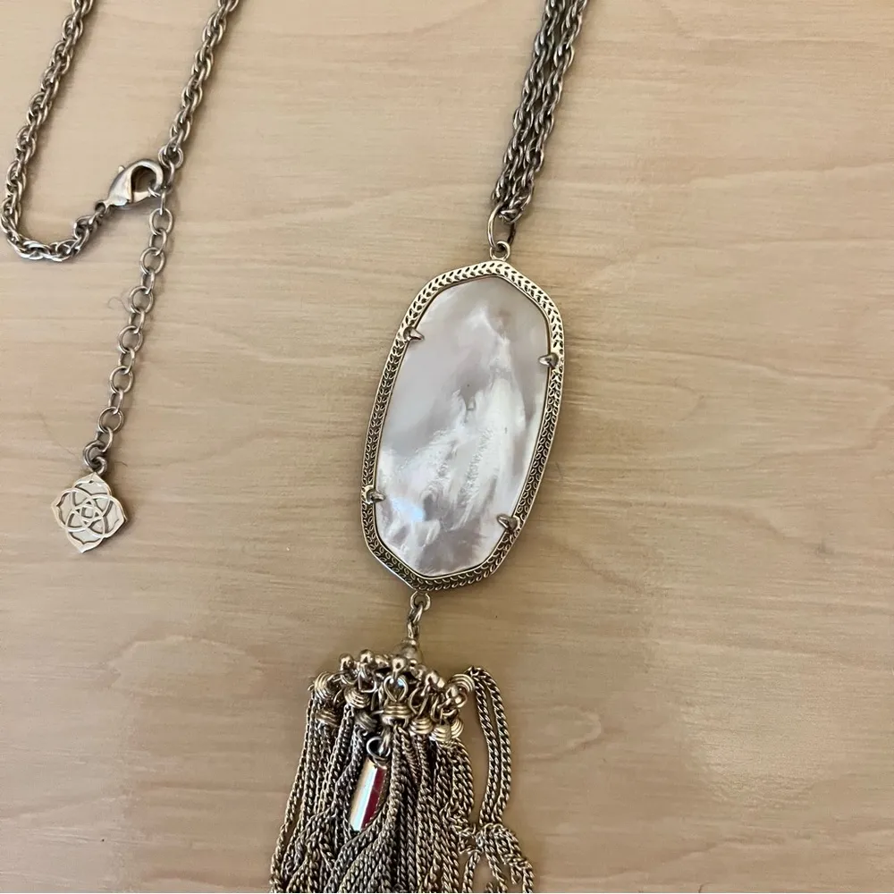 Kendra Scott Rayne Gold and Mother of Pearl Long Necklace - Image 4