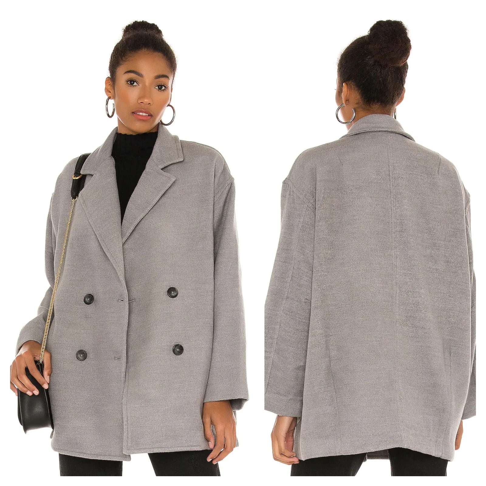 FREE PEOPLE Hannah Slouchy Double Breasted Blazer Size Small - Image 8