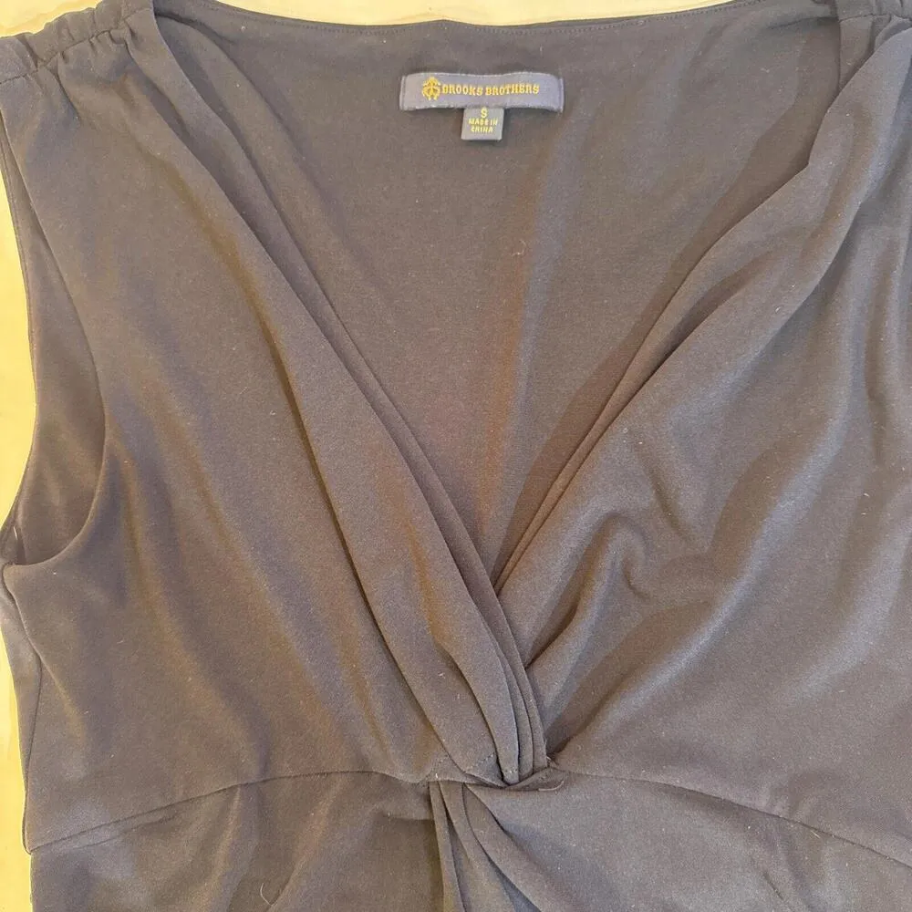 Brooks Brother Navy Business Casual Designer Comfort Stretchy Midi Dress Small - Image 8