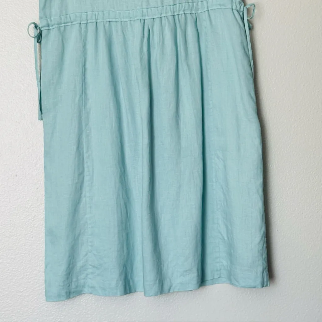 Sundance Light Blue Aqua Sleeveless 100% Linen Dress Size Large - Image 9