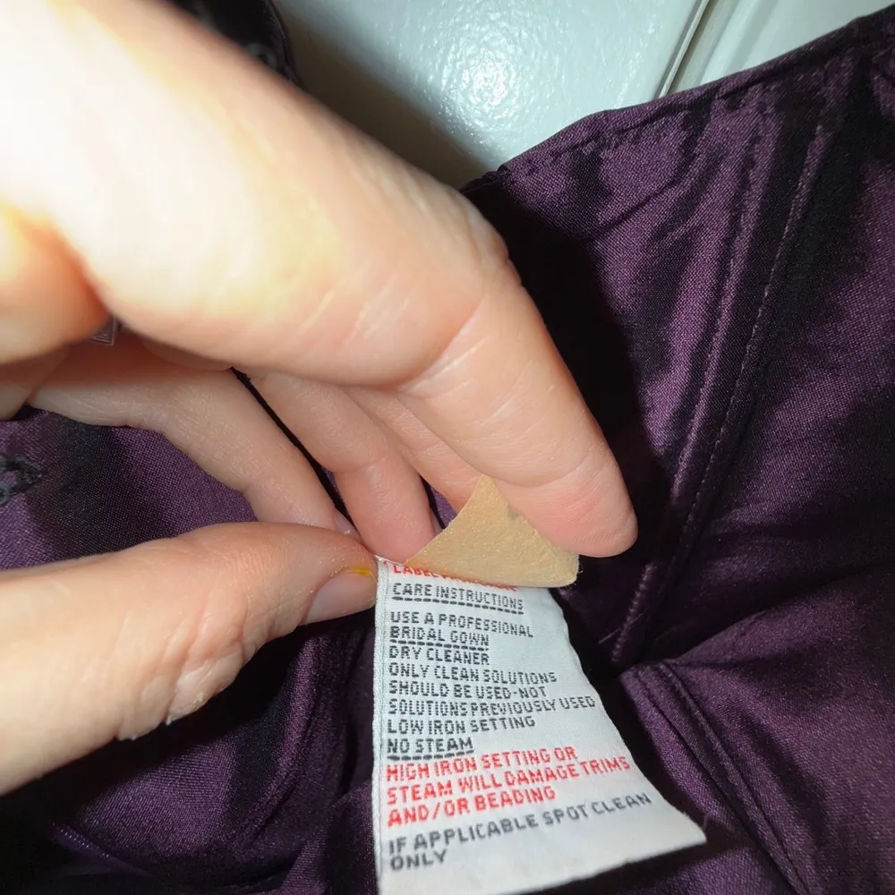 Alvina Valenta Maids Strapless Purple Satin Gown Size 22W Bridesmaid Dress - Image 10