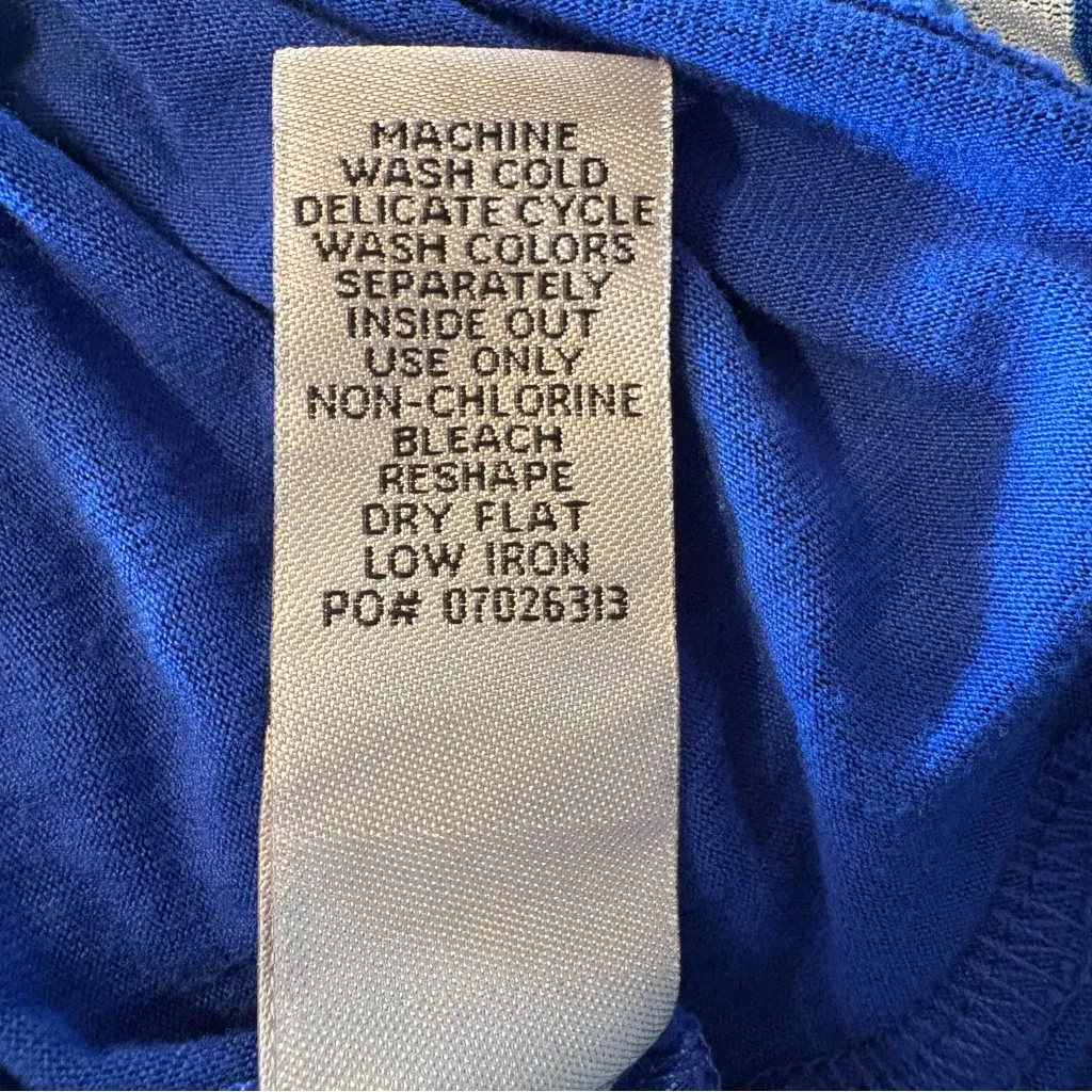 Catherine's Angled Duet Top Size 3X Blue Palm Blouse‎ Flowy Plus Size Flattering - Image 10