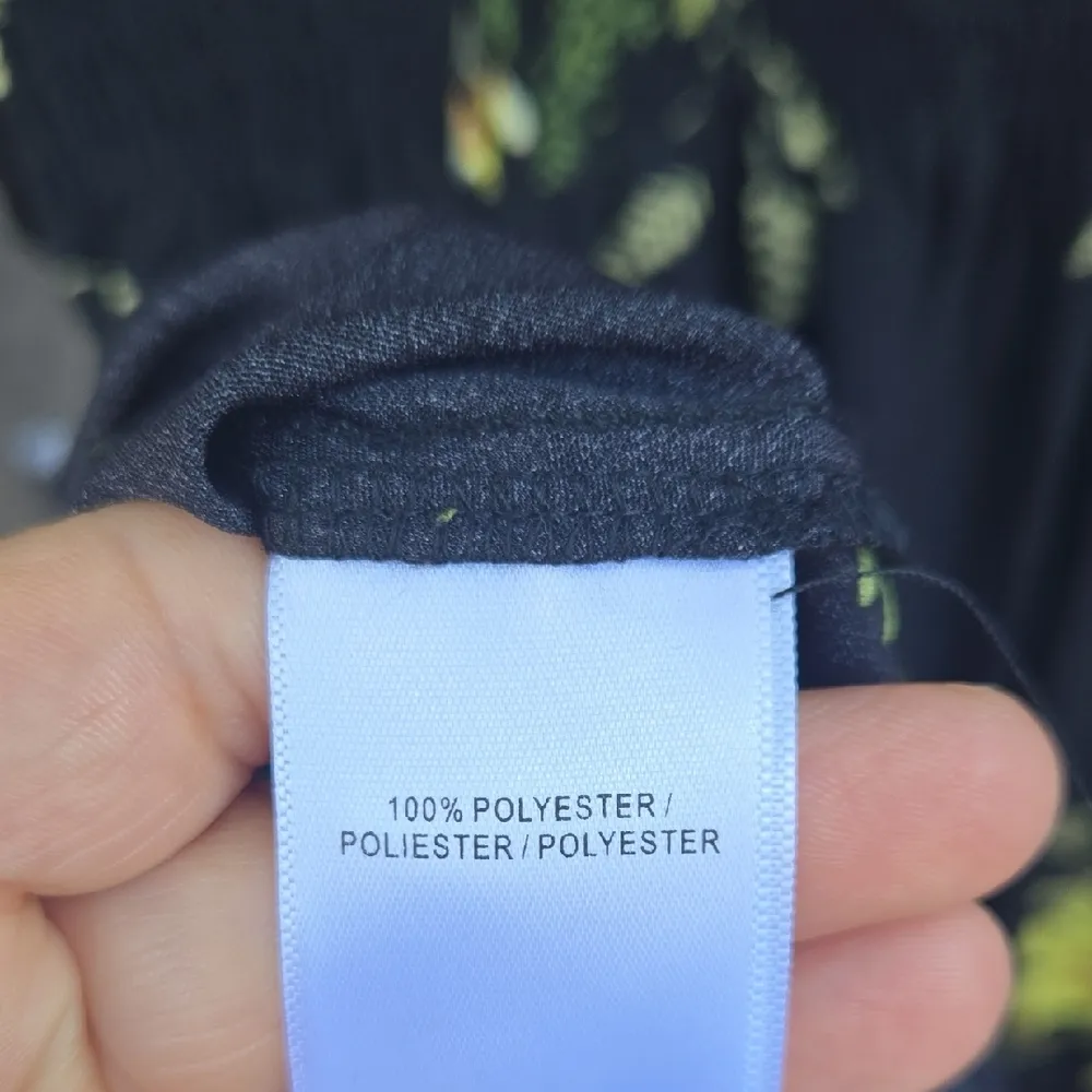 Maison Tara Floral Black Dress with Pink and Yellow Accents Size 10 - Image 6