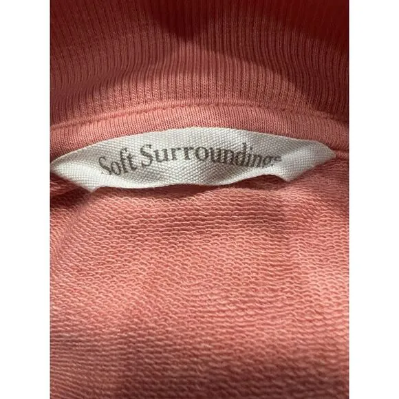 Soft Surroundings Lakshmi‎ Pullover Tunic Size Small Conch Coral 1/4 Button - Image 5