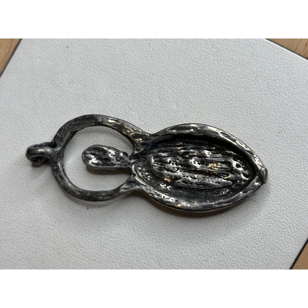 Handcrafted Pewter Goddess Pendant With Tree Of Life Design 2.5 Inches Spiritual - Image 3