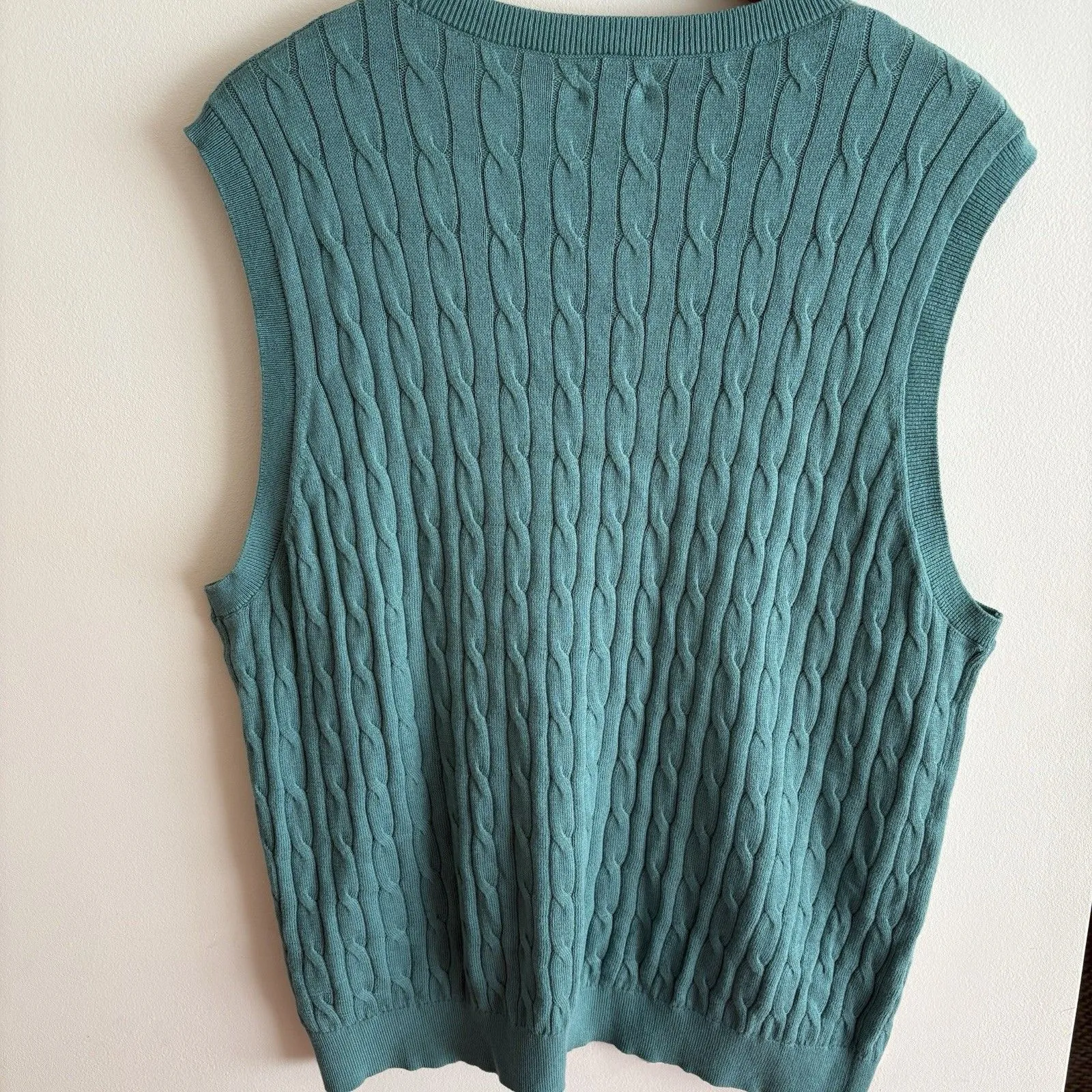 NWT JCrew Factory Women’s Cable Knit Shell Size XXL 100% Cotton Green Classic - Image 7
