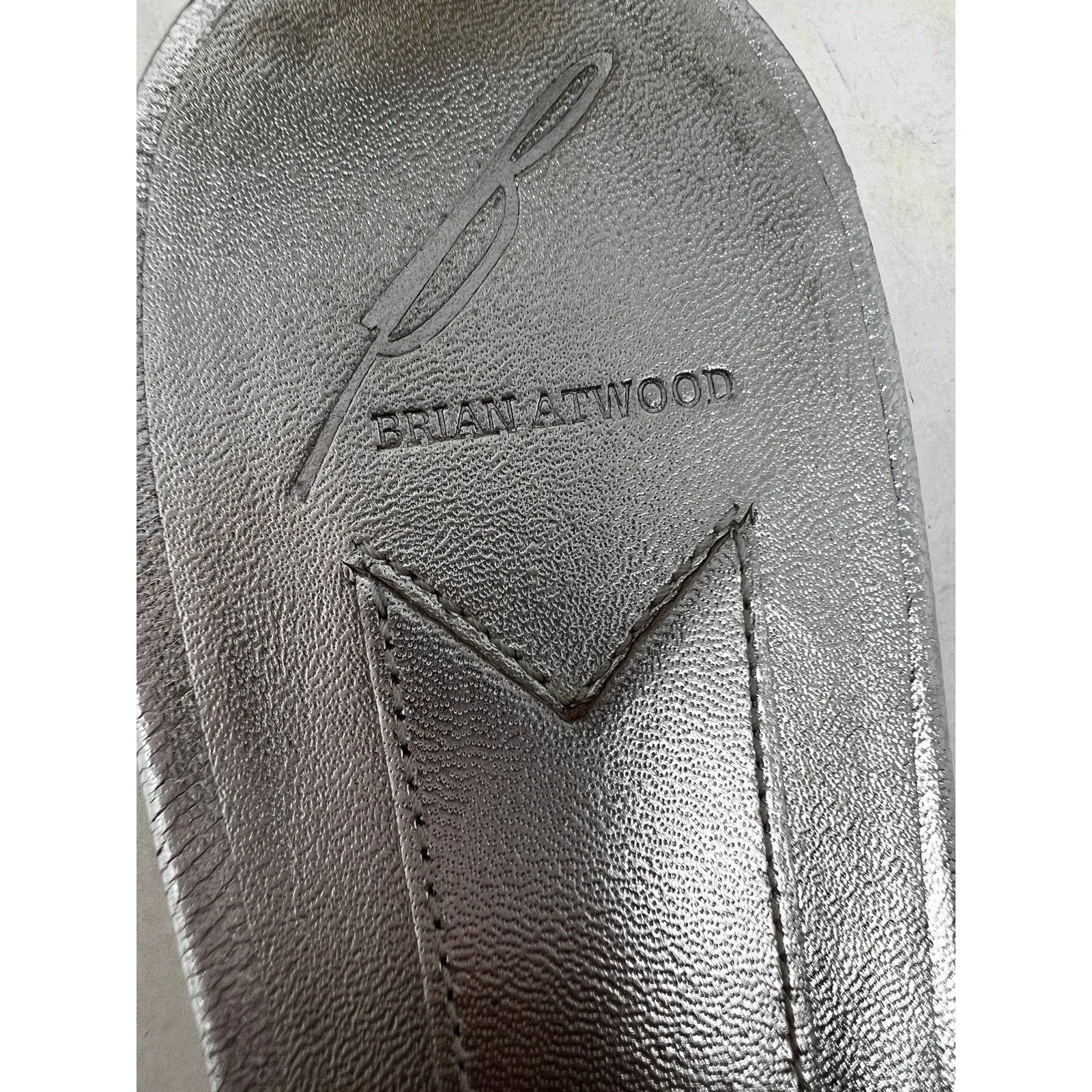 Brian Atwood Sandal Ankle Strap Flats 8 38.5 Leather Pointed‎ Toe Shoes Cutout - Image 10