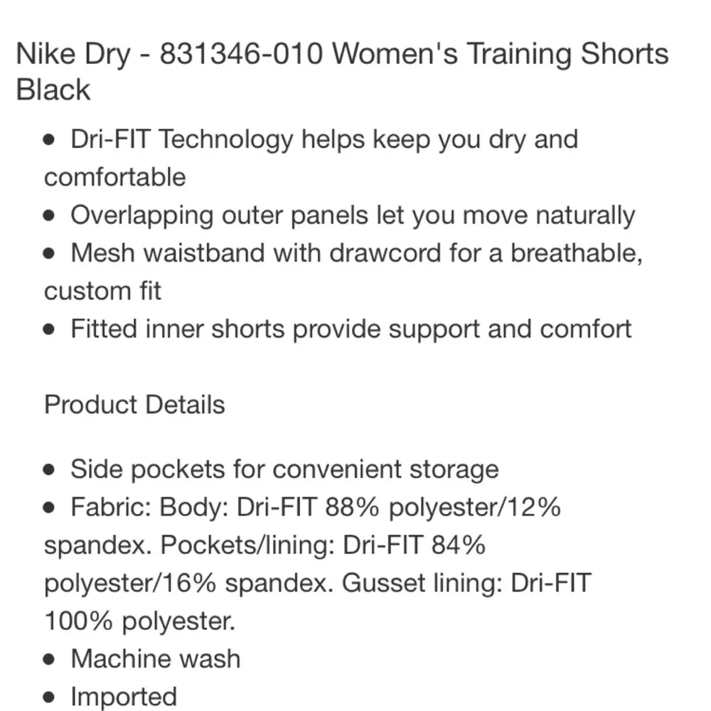 NIKE Women’s Black Training Shorts M - Image 8