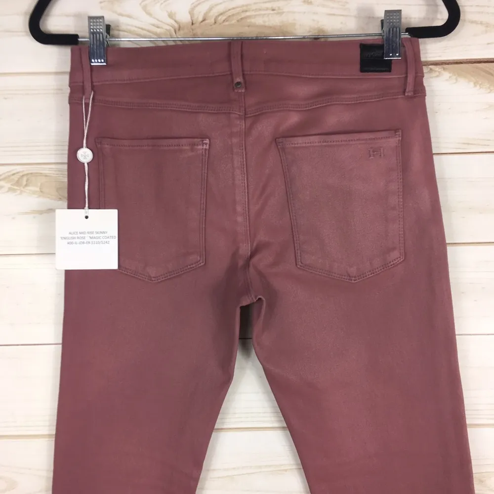 Habitual Rose Wax Coated Alice Mid Rise Skinny Mauve - Image 5