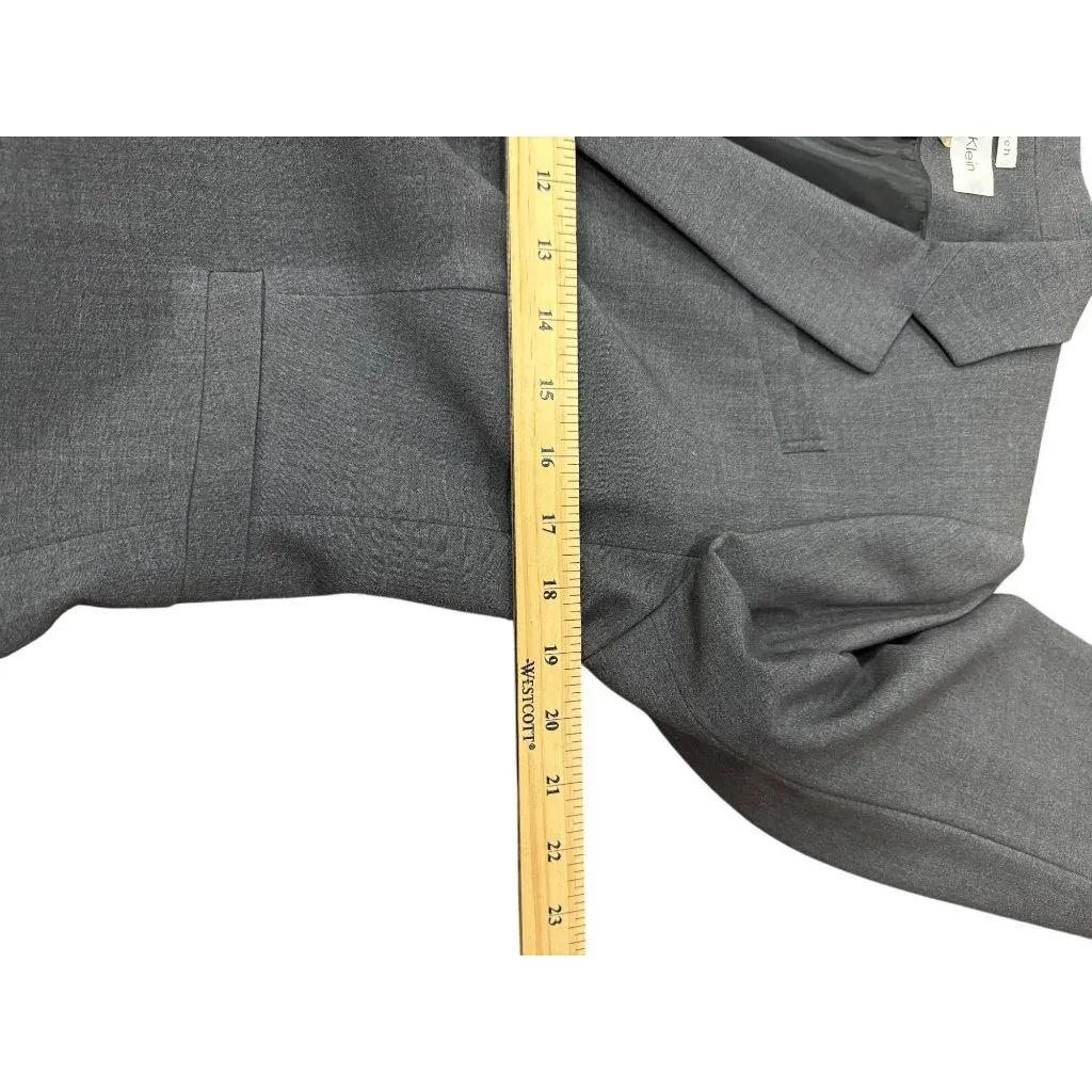 Calvin Klein Womens 8 Gray Stretch Suit Blazer Jacket Winter Chic Classic Office - Image 8